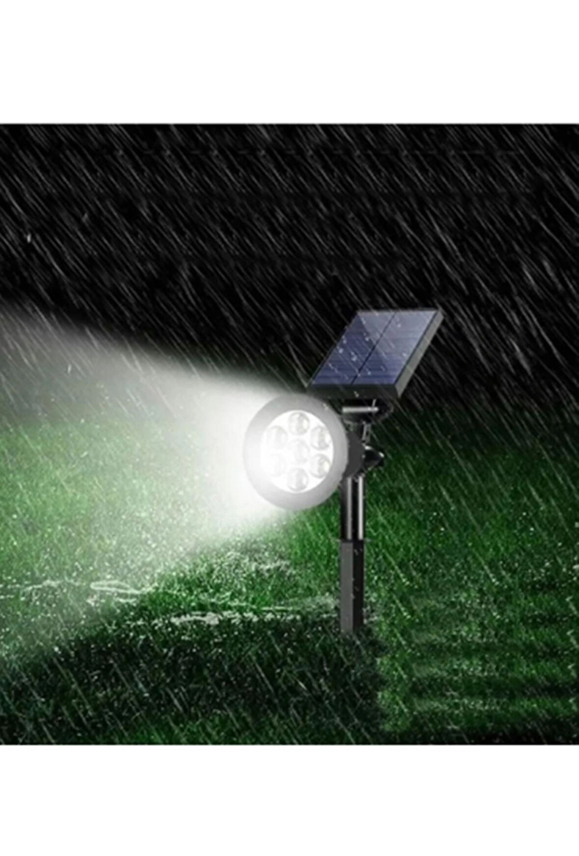 7w Beyaz Işık Güneş Enerjili Solar Çim Bahçe Aydınlatma Armatürü Led Işıklı Çim Aydınlatması