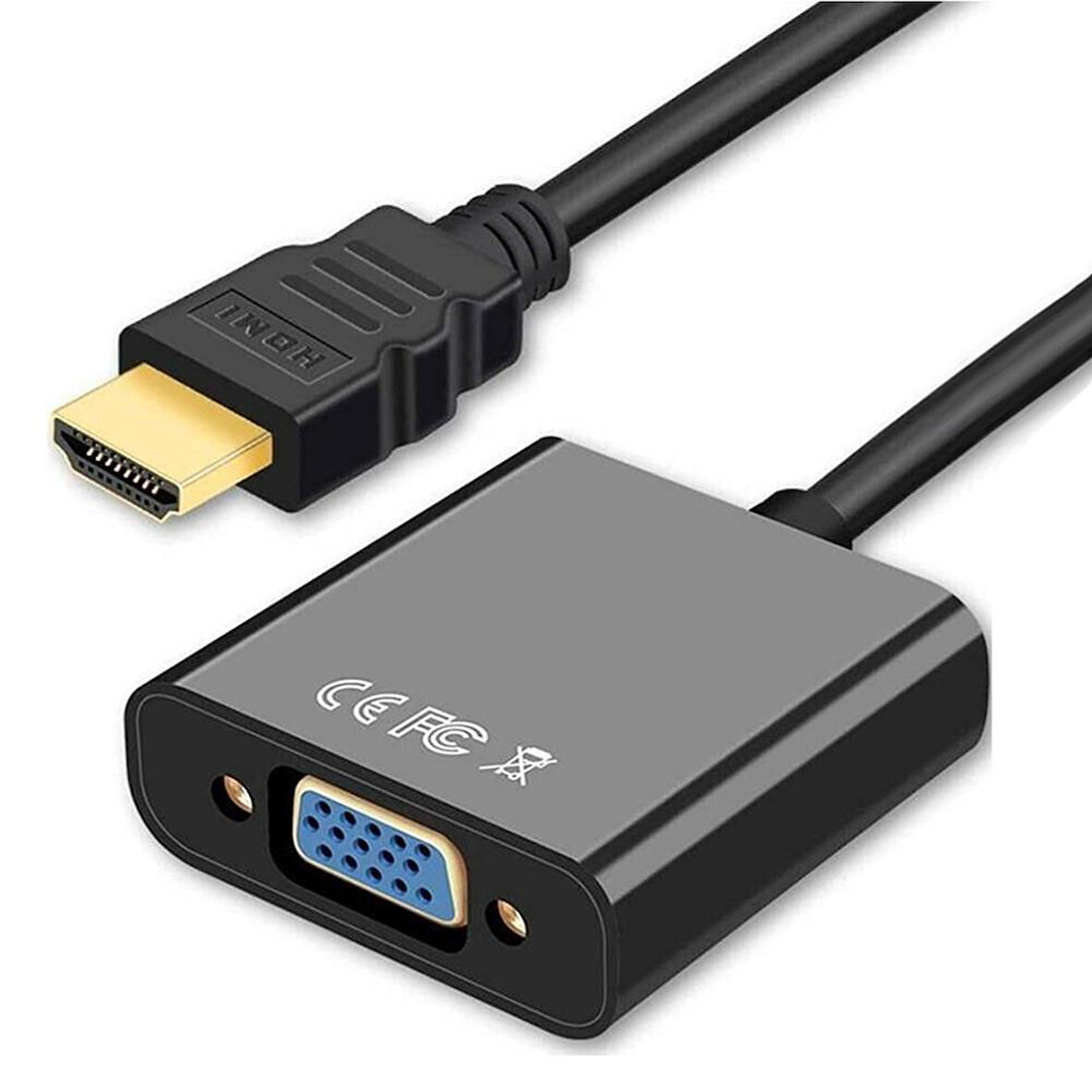 PrimeX PX-1240S Dijital HDMI to VGA 30cm Görüntü Çevirici Aparat  Siyah