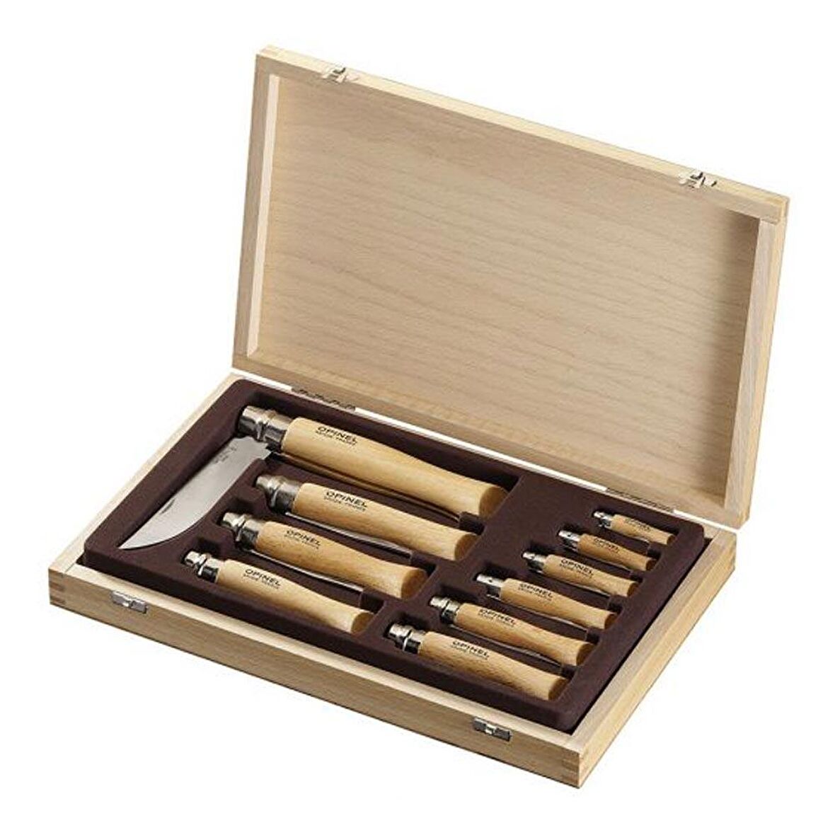 OPINEL INOX KAYIN SAPLI 10 LU CAKI SETI (NO:2-12)