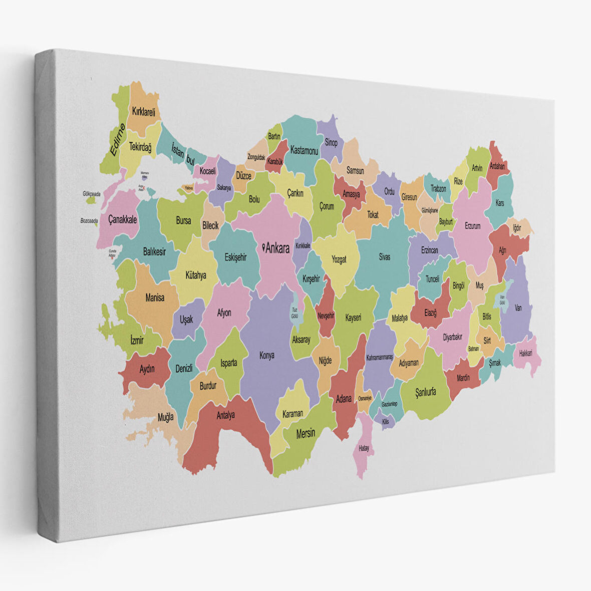 Harita Sepeti Türkiye Haritası Kanvas Tablo Eğitici ve Öretici Dekoratif Tablo Tablo 3123