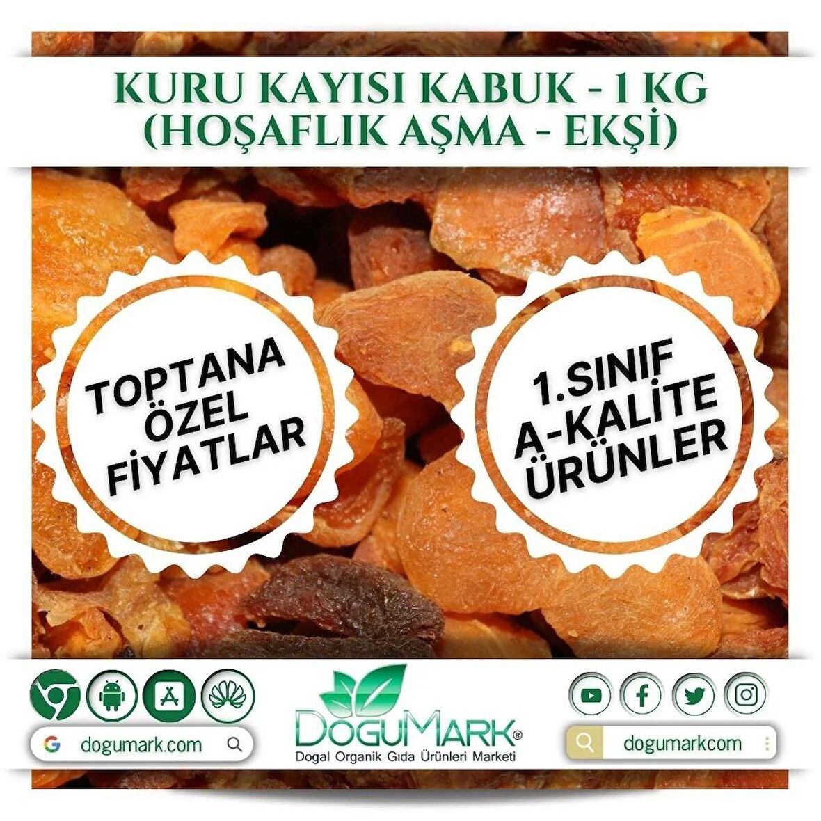 Kuru Kayısı Kabuk – 1 Kg (Hoşaflık Aşma – Ekşi)