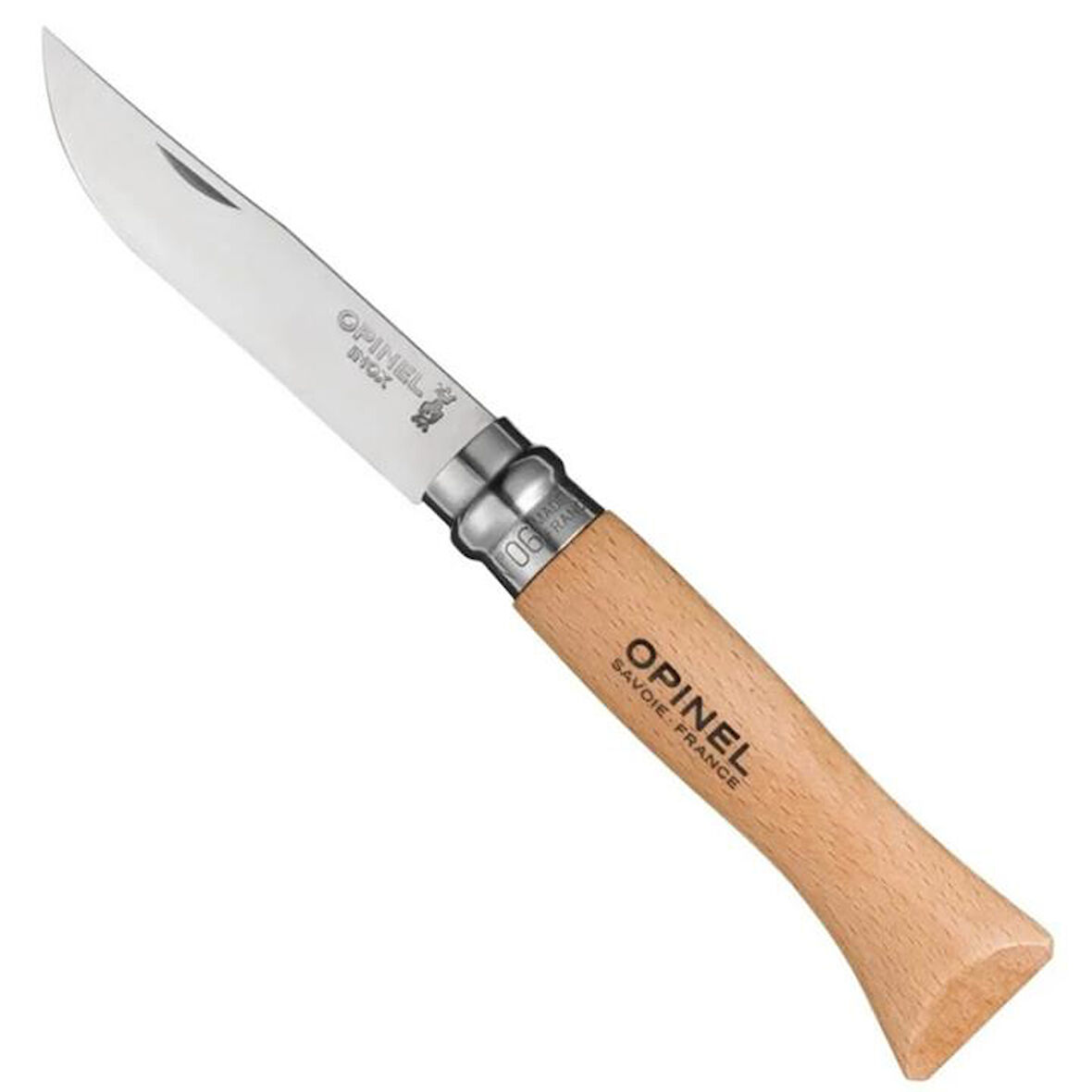 Opinel Inox 6 No OP-123060 Kayın Saplı Paslanmaz Çelik Çakı