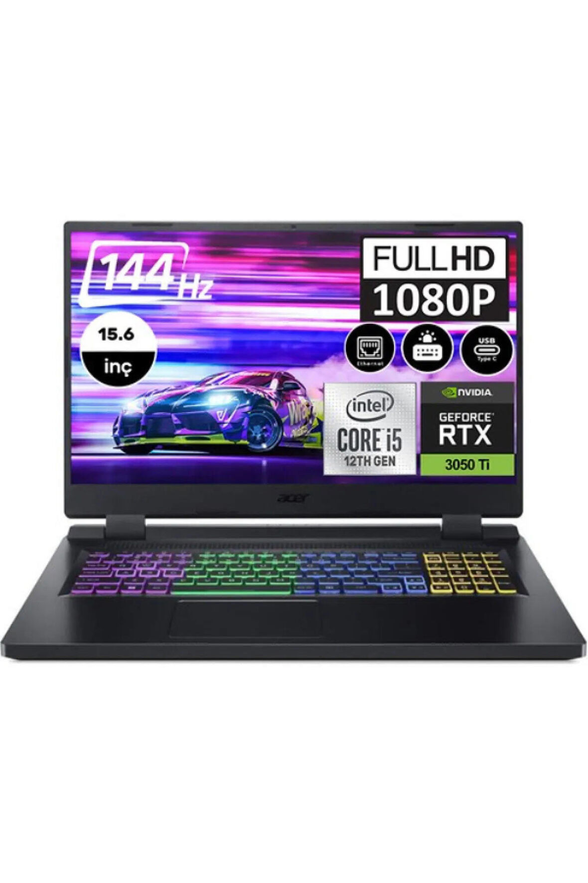ACER Nitro 5 AN515-58 i5-12500H 16GB 512GB SSD RTX3050Ti/4GB 15.6'' FHD W11H NH.QFLEY.001