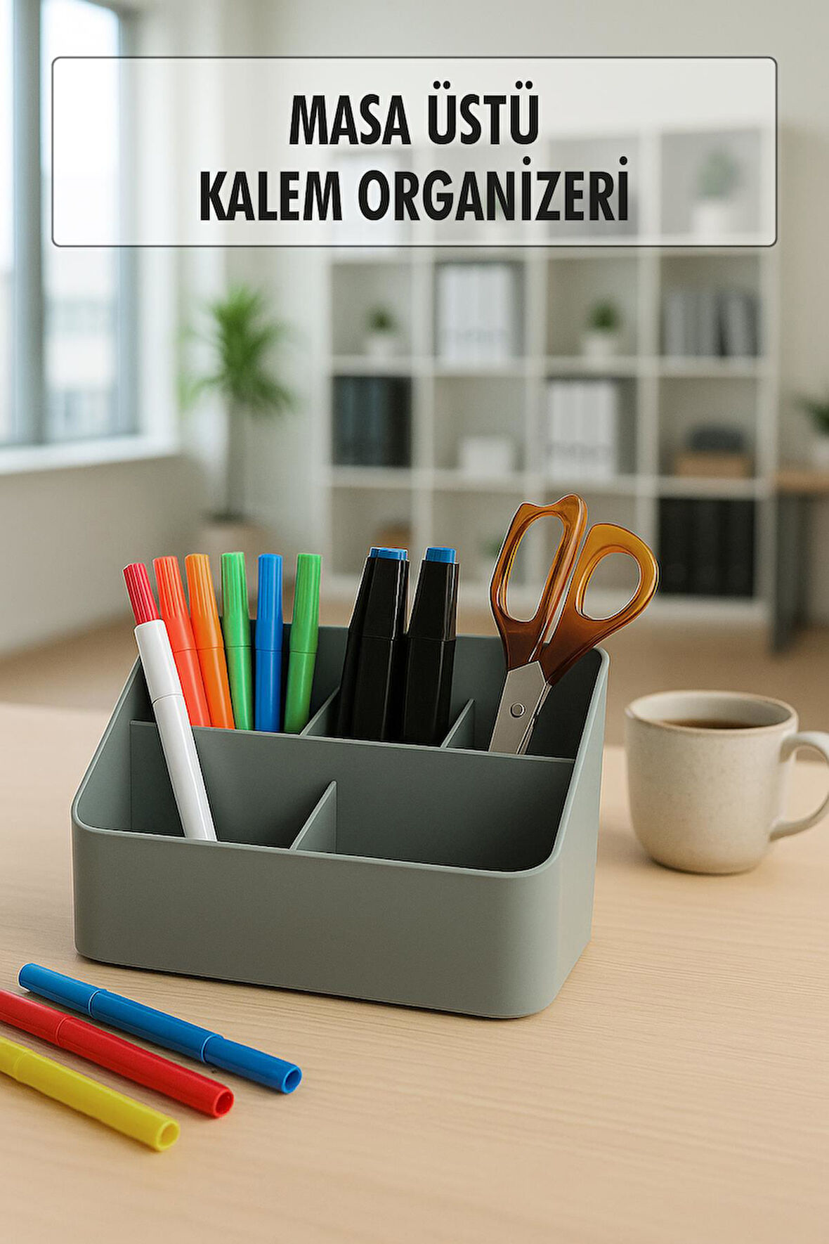 Masaüstü Kalem & Düzenleyici Kalemlik Gri