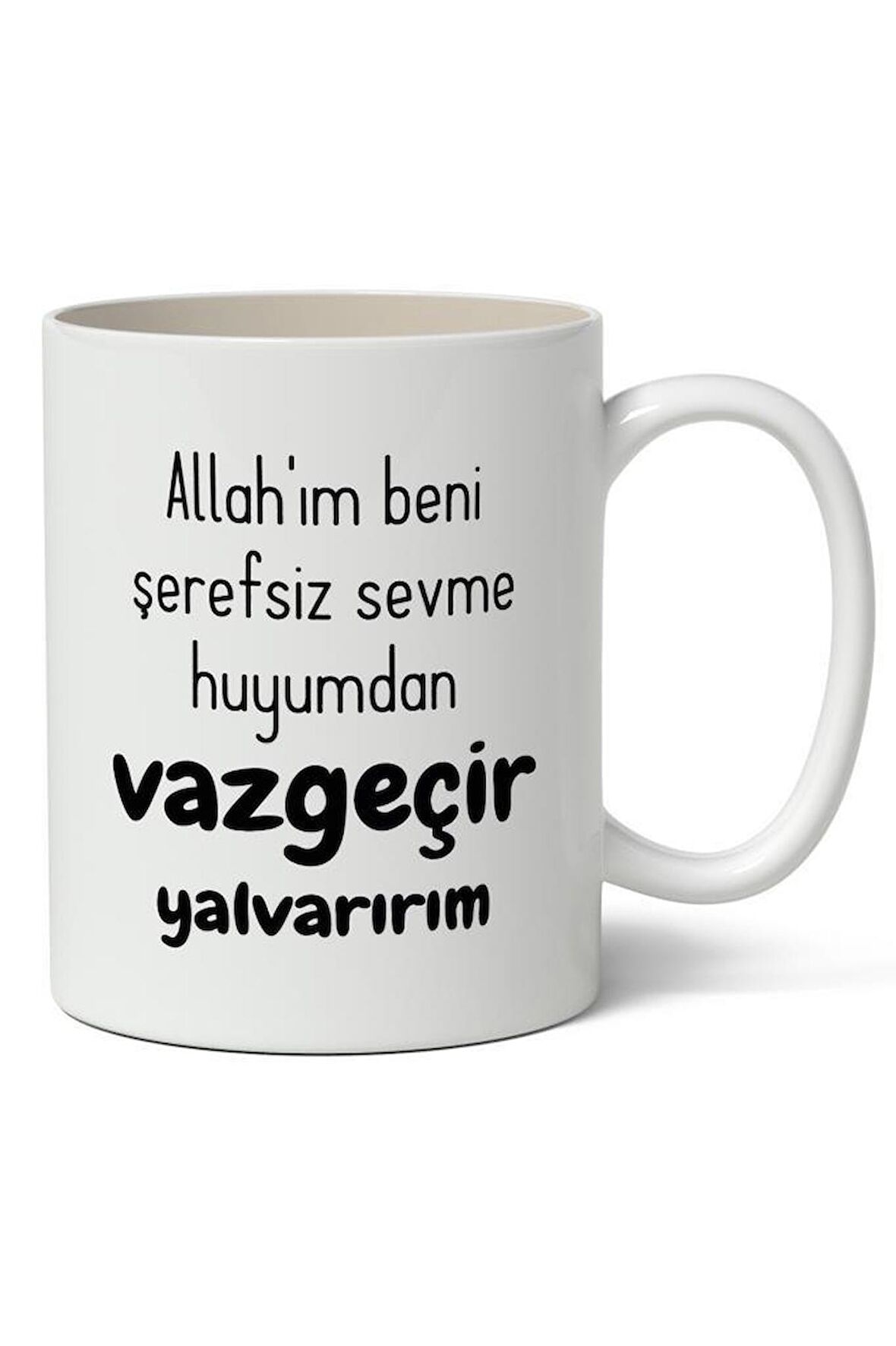 Allah'ım Beni Vazgeçir Baskılı Kupa Bardak Baskılı Kahve Kupa Bardak