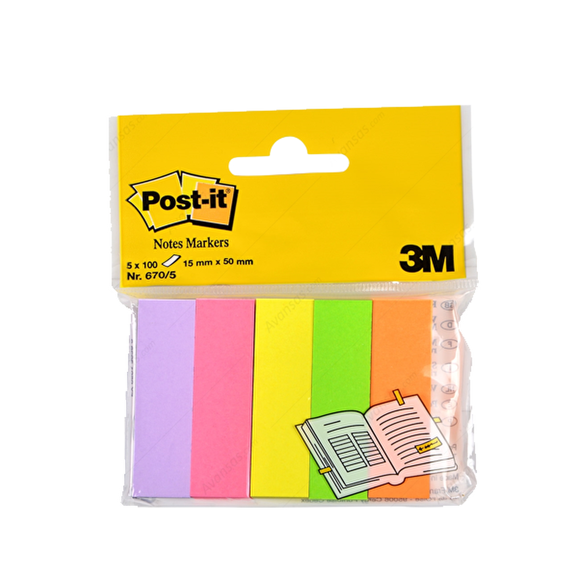 Post-it İndeks 100 YP 15x50 Fosforlu 5 Renk 670-5