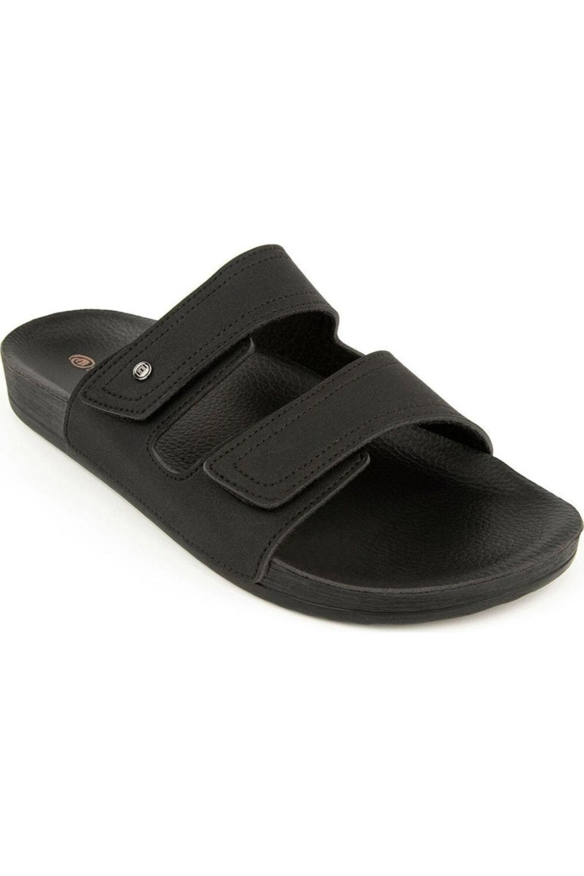 Anatomik Ayarlanabilir Üstü Cırtlı Erkek Terlik Siyah