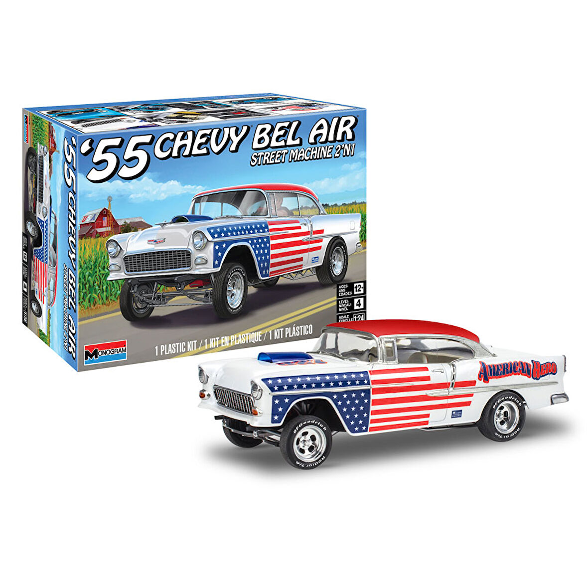 Revell Model Kit Araba 1955 Chevy Bel Air Street Machine 2N1 14519