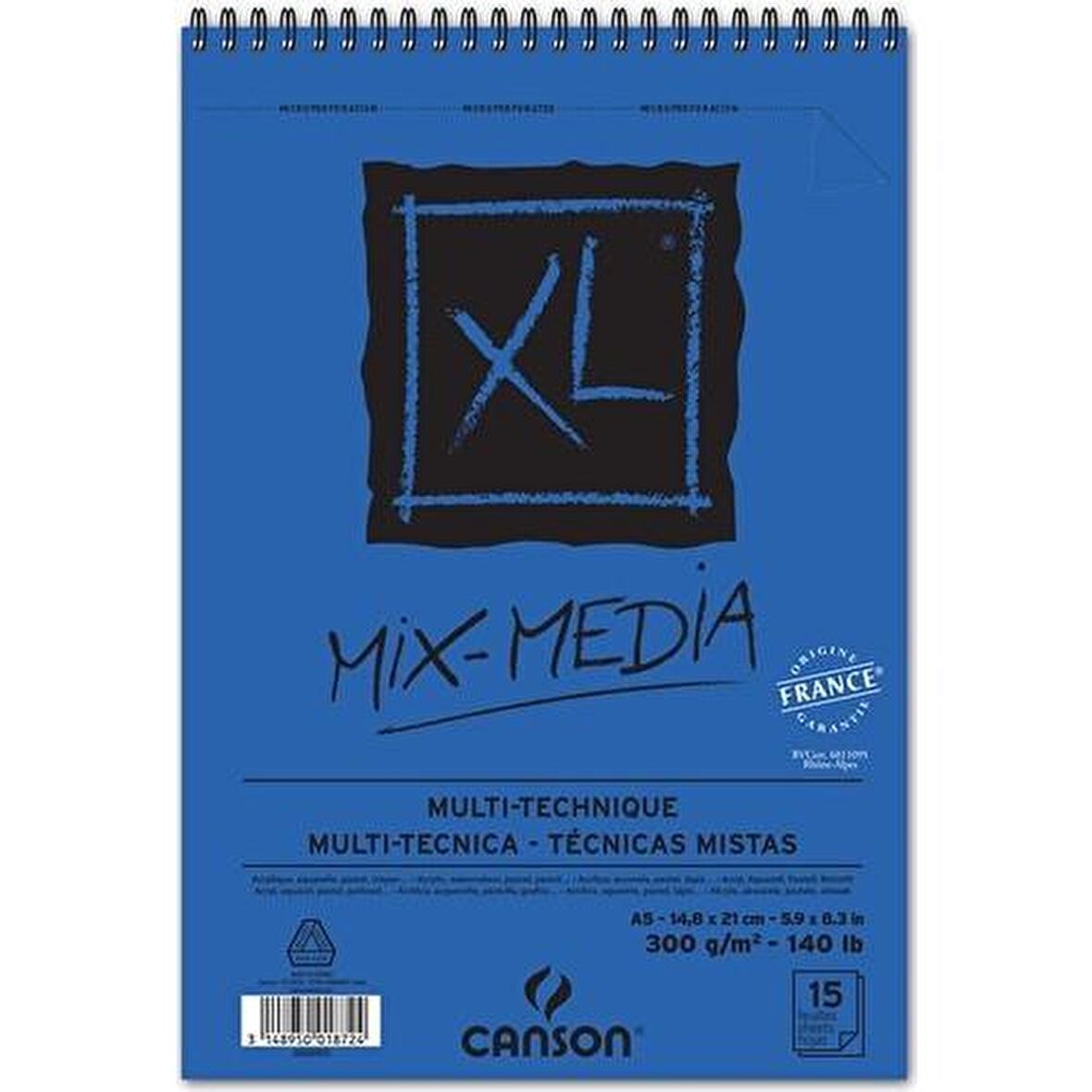 Canson XL Mix Media Çok Amaçlı Spiralli Çizim Defteri 300 g A5