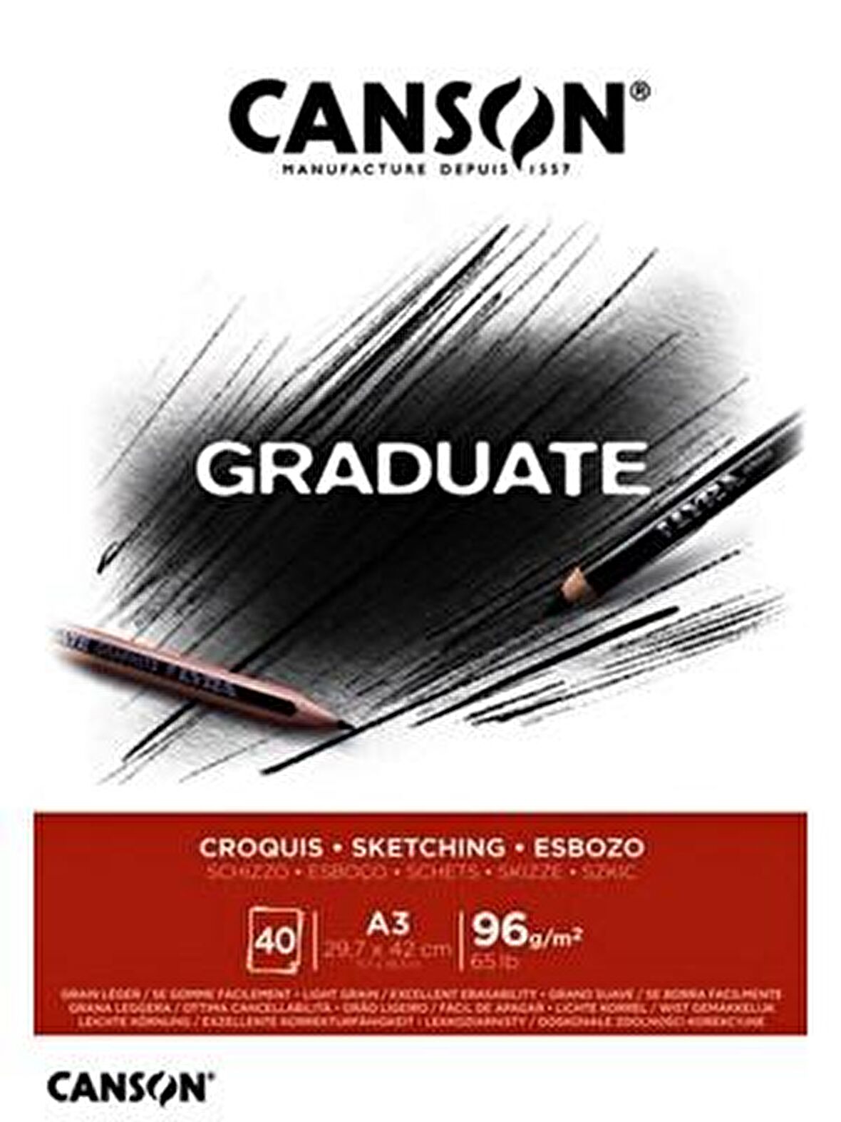 Canson Graduate Sketching Çizim Defteri 96g 40 Yaprak A3