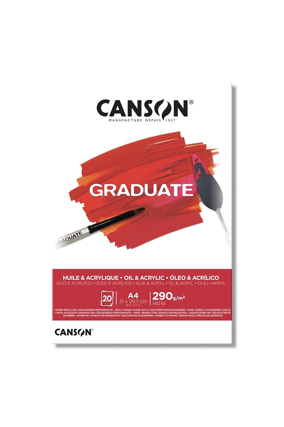 Canson Graduate Oil Acrylic Yağlı ve Akrilik Boya Blok 290g 20 Yaprak A4