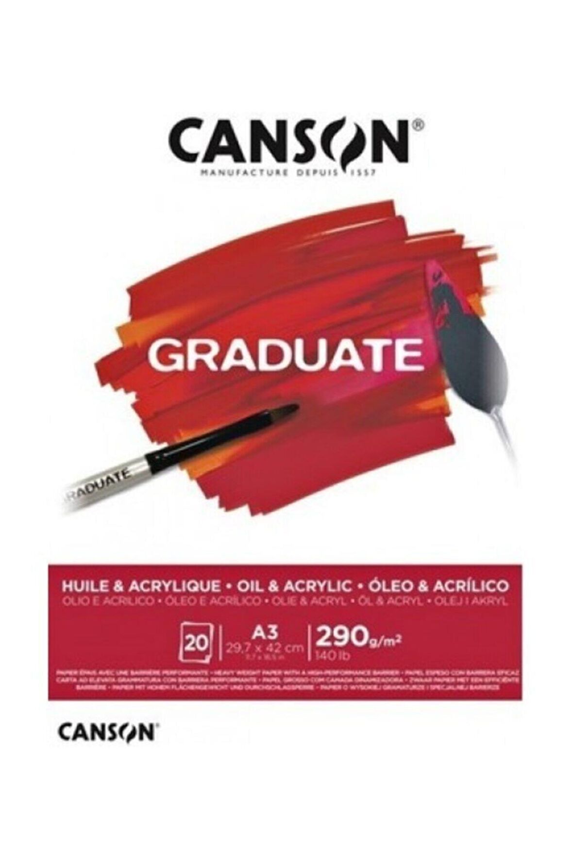 Canson Graduate Oil Acrylic Yağlı ve Akrilik Boya Blok 290g 20 Yaprak A3