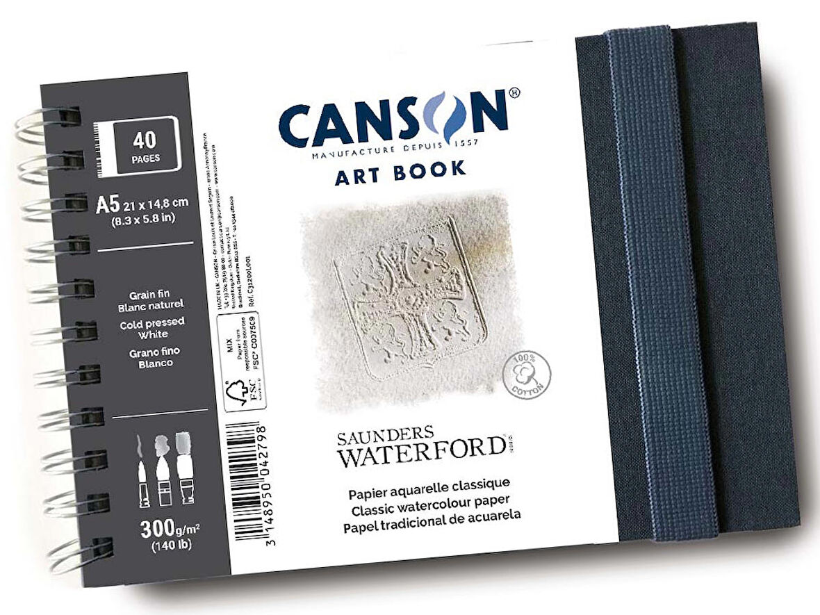 Canson Saunders Waterford Series Art Book 21x14.8cm 300gr Spiralli Sulu Boya Defteri / C31200L001