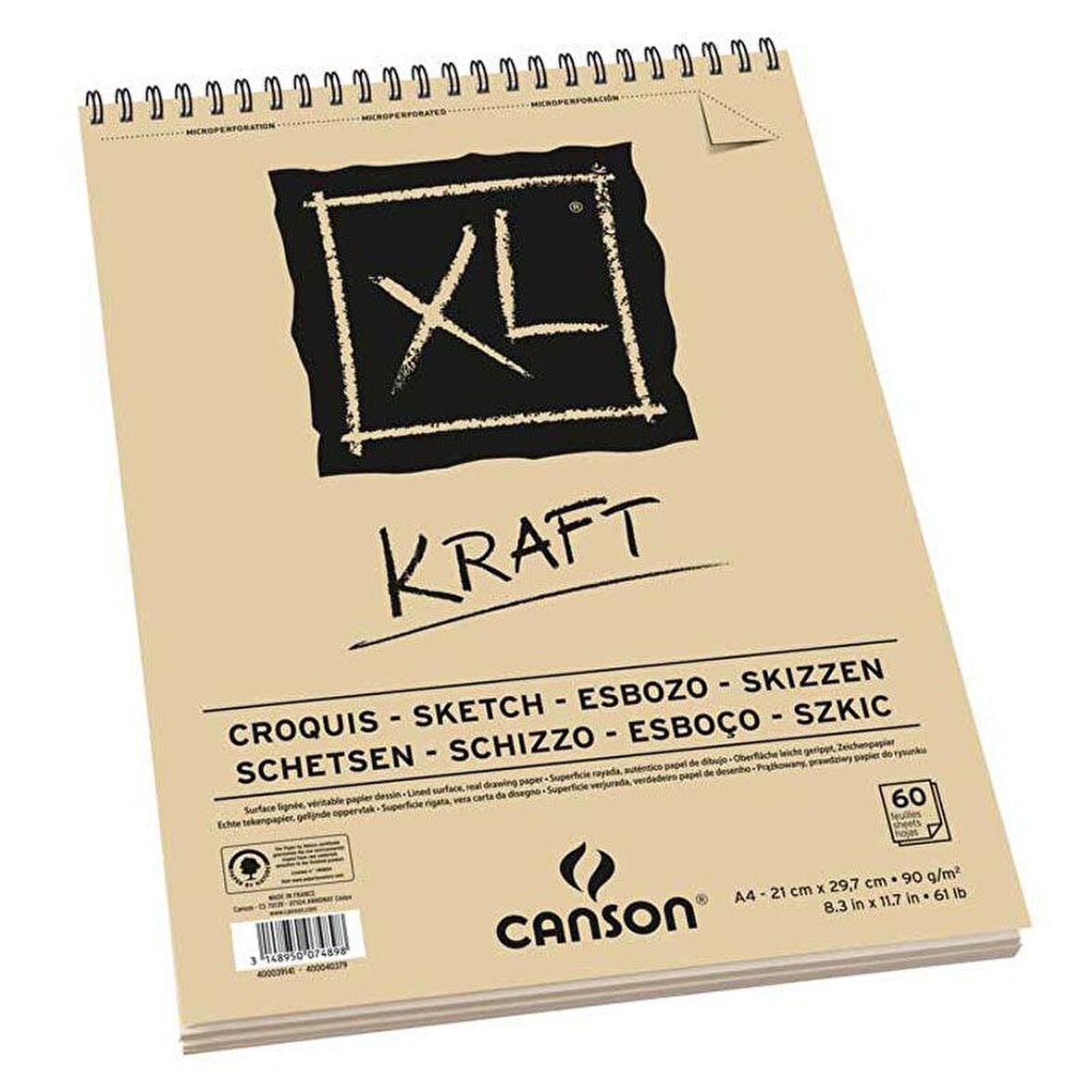 Canson XL Kraft Spiralli Eskiz Defteri 90gr 40 yaprak A4