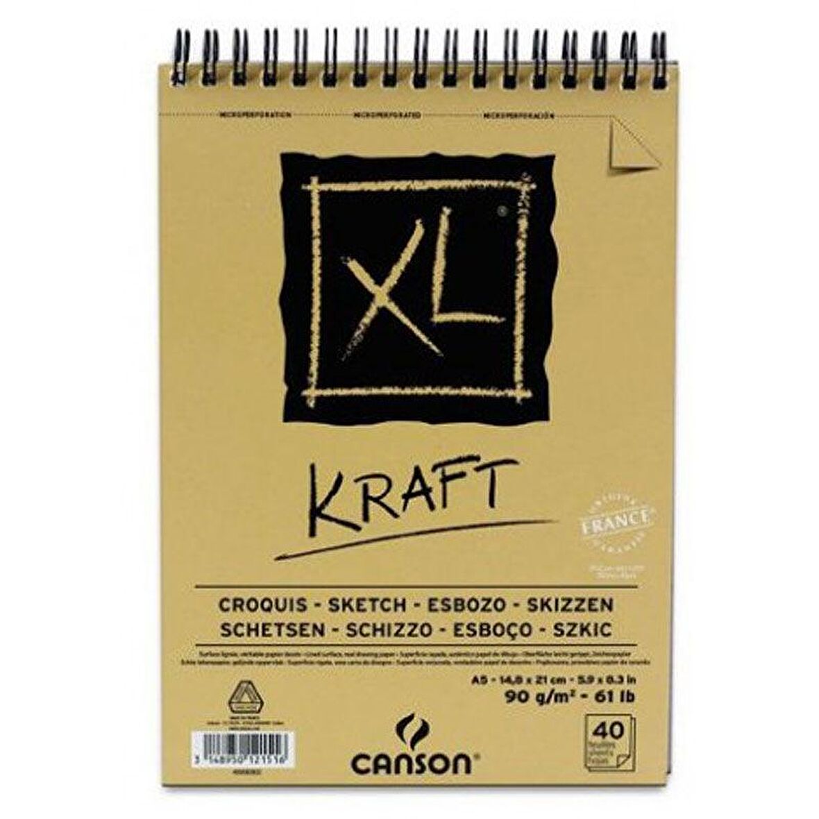 Canson XL Kraft Spiralli Eskiz Defteri 90gr 40 yaprak A5