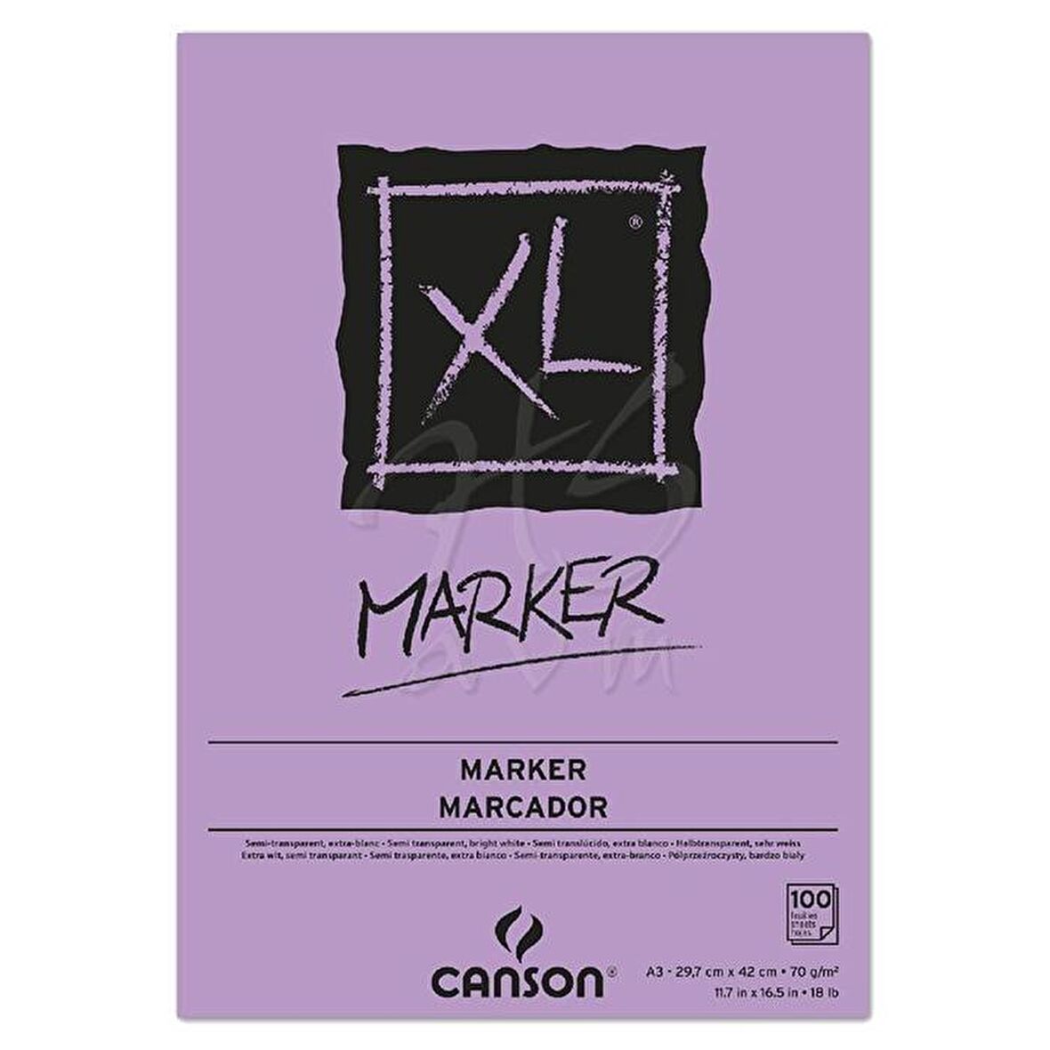 Canson XL Marker Çizim Defteri 70g 100 Yaprak A3