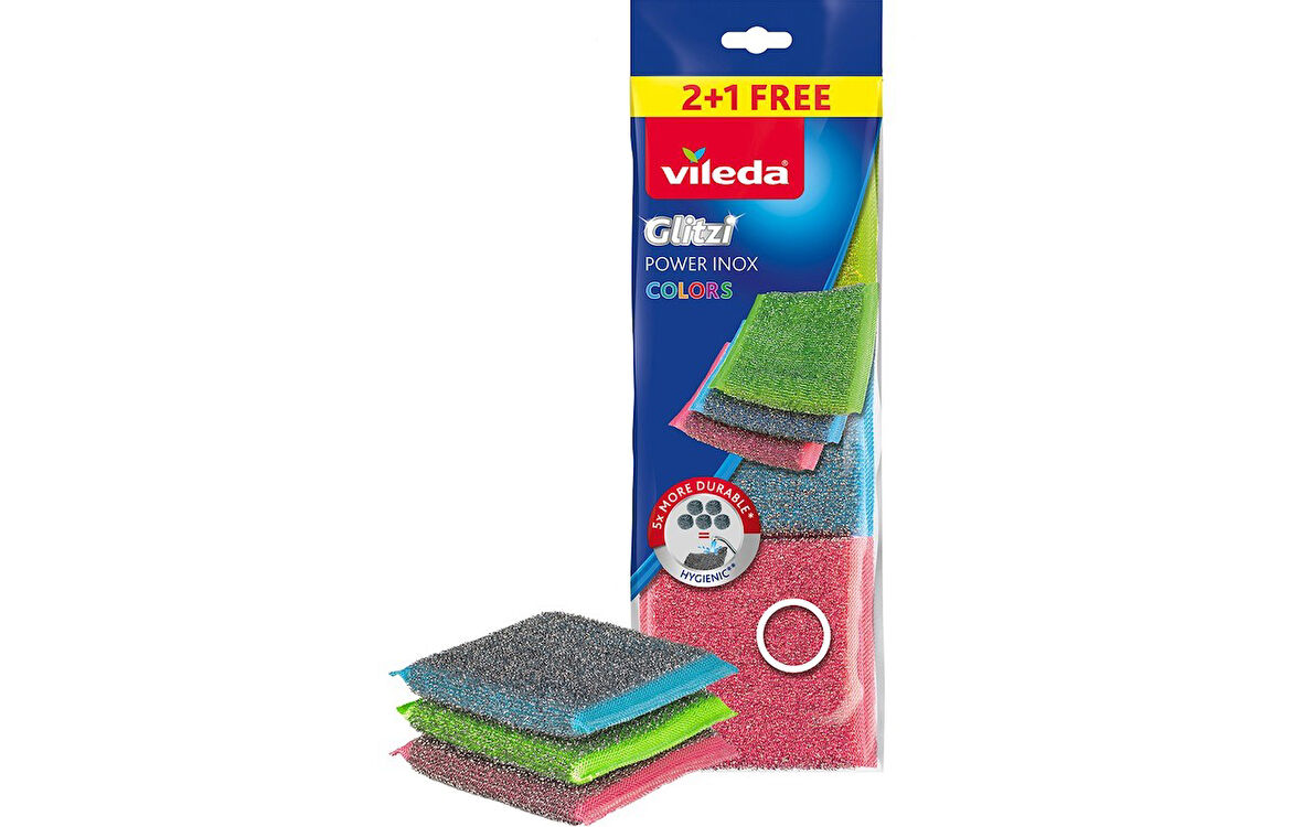 3 Lü Power Inox Colors Çelik Bulaşık Sünger