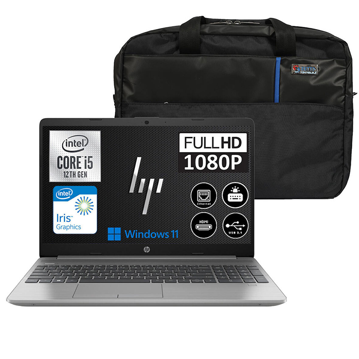 Hp 250 G9 Intel Core I5 1235U 32GB 1TB SSD 15,6" Fhd Windows 11 Home Taşınabilir Bilgisayar 6Q8M5ES27