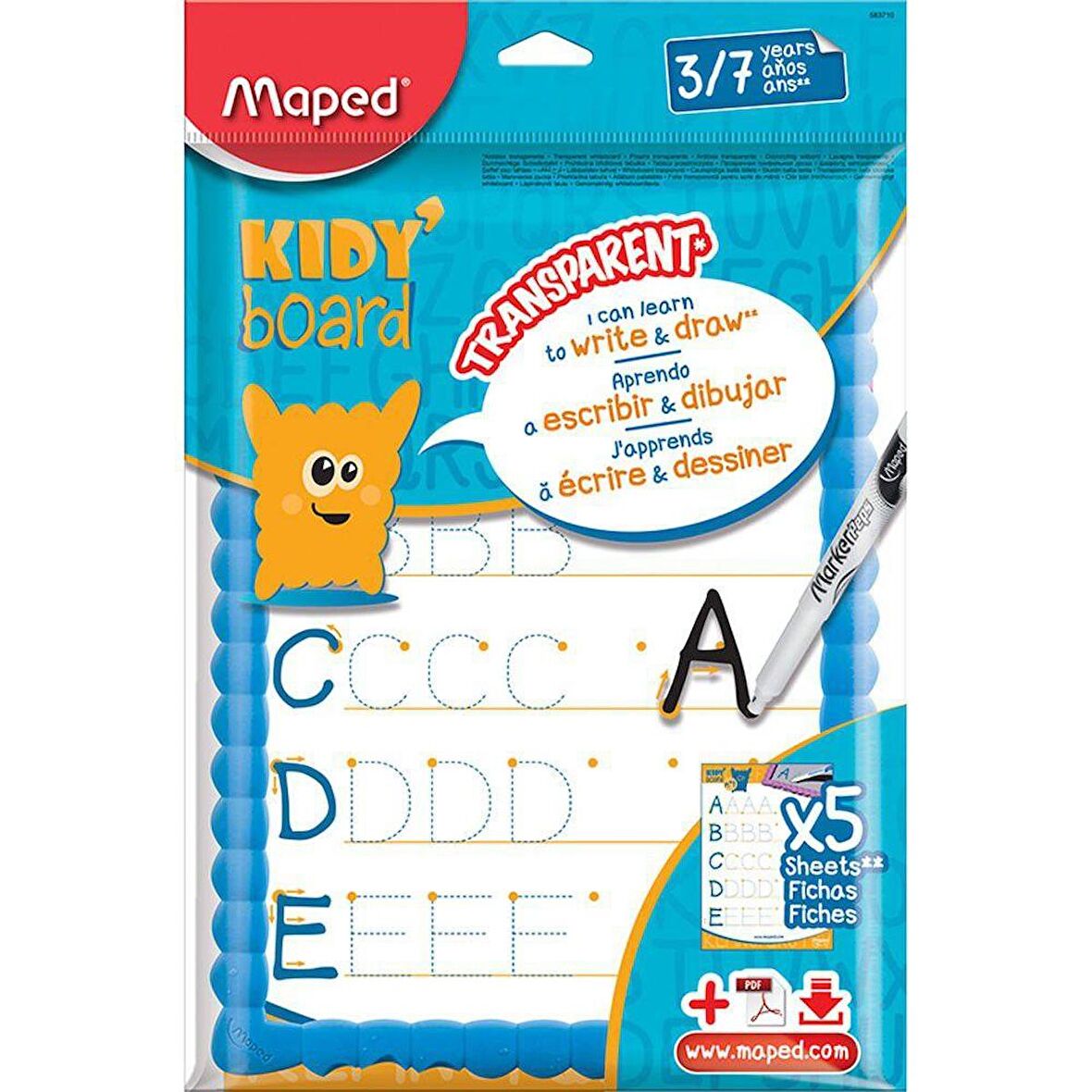 Maped Yazı Tahtası Kıddy Board Çocuk Esnek Ve Transparan Kit