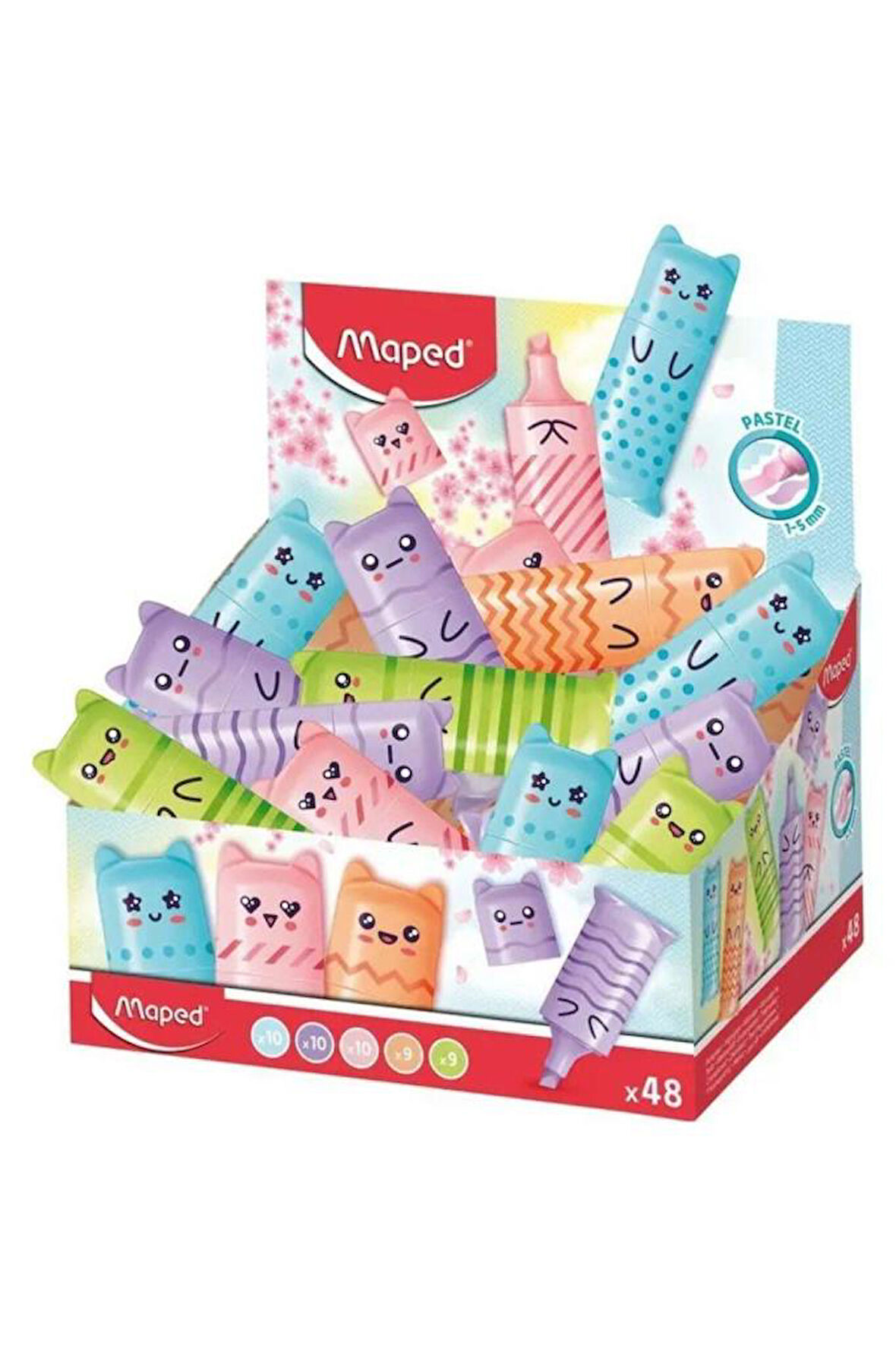 Maped Fosforlu Kalem Mini Pastel 48 Li 743605-48-PKT