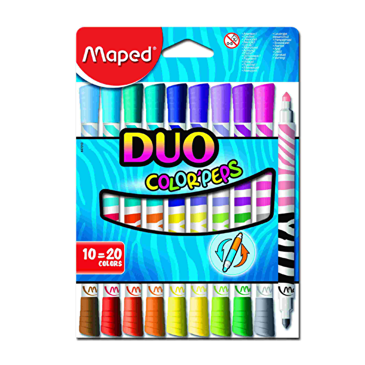 Maped Keçeli Boya Kalemi Duo Tip 10 LU 20 Renk 847010