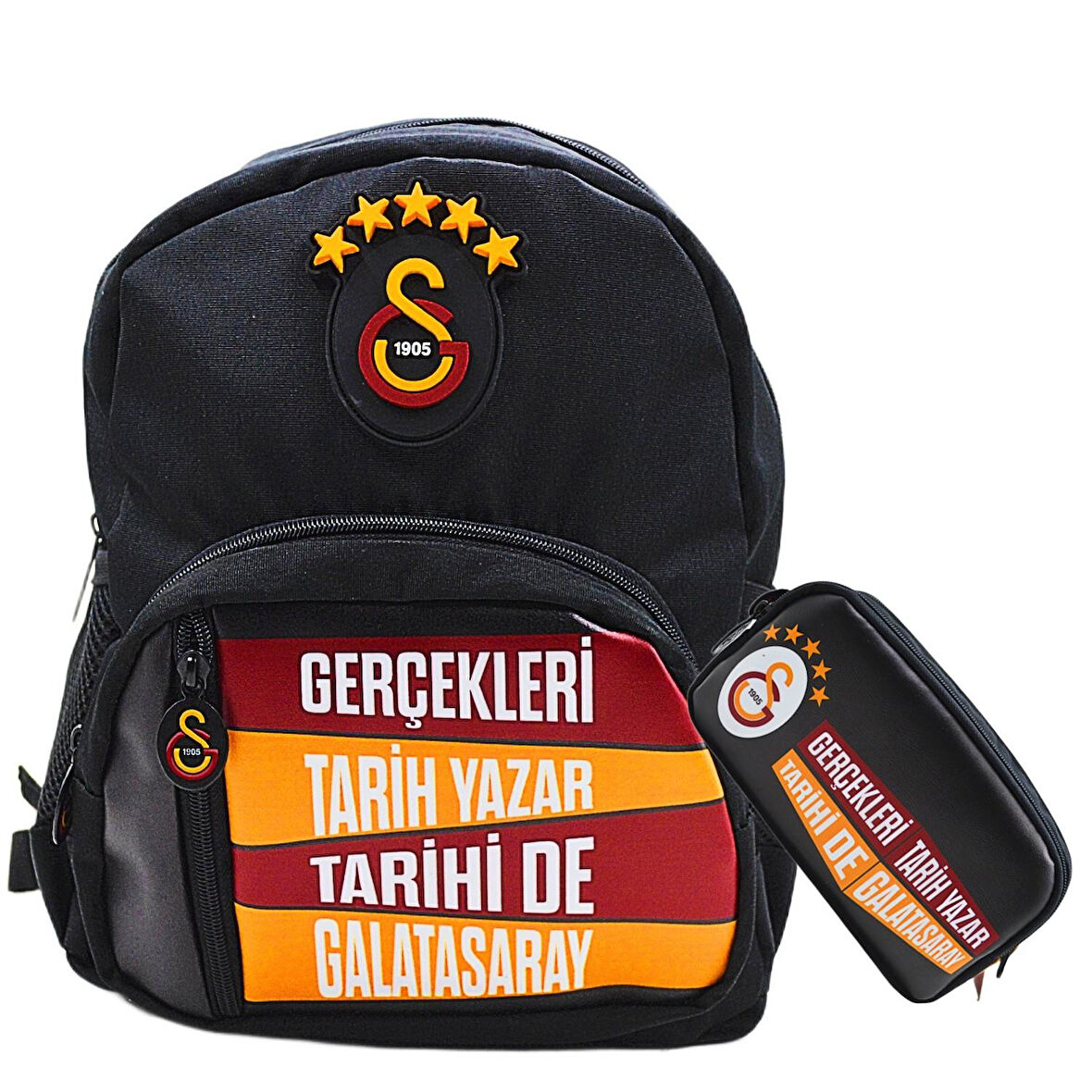 Galatasaray 4 Bölmeli 5 Yıldızlı Gerçekleri Tarih Yazar Suni Deri Yüzey Okul Çantası + Kalemlik