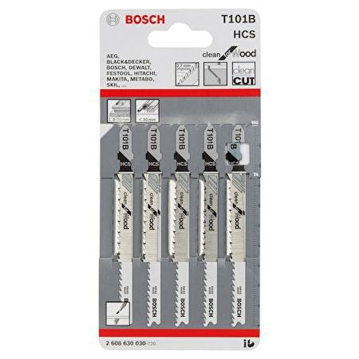 Bosch T101 B Dekupaj Testere Ağzı Ahşap 5 Li Set