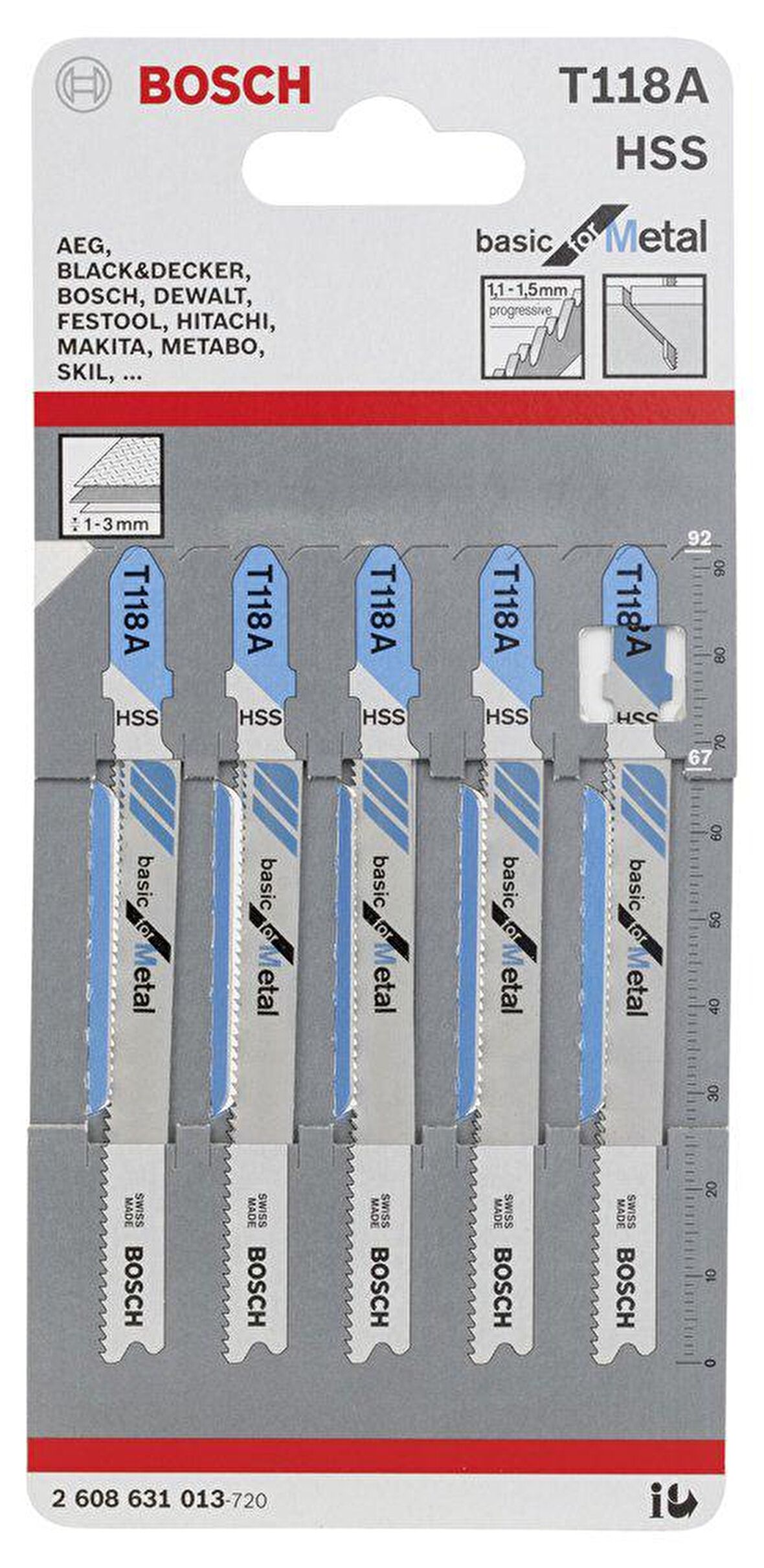 Bosch T118 A Dekupaj Testere Ağzı Metal 5 Li Set