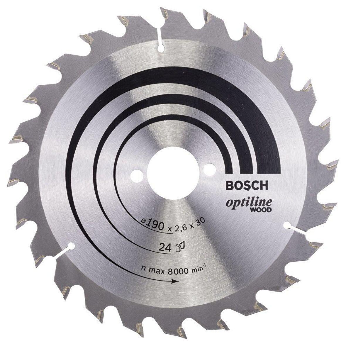 Bosch Optiline Ahşap 190x30 mm 24 Diş Daire Testere Bıçağı 2608640615