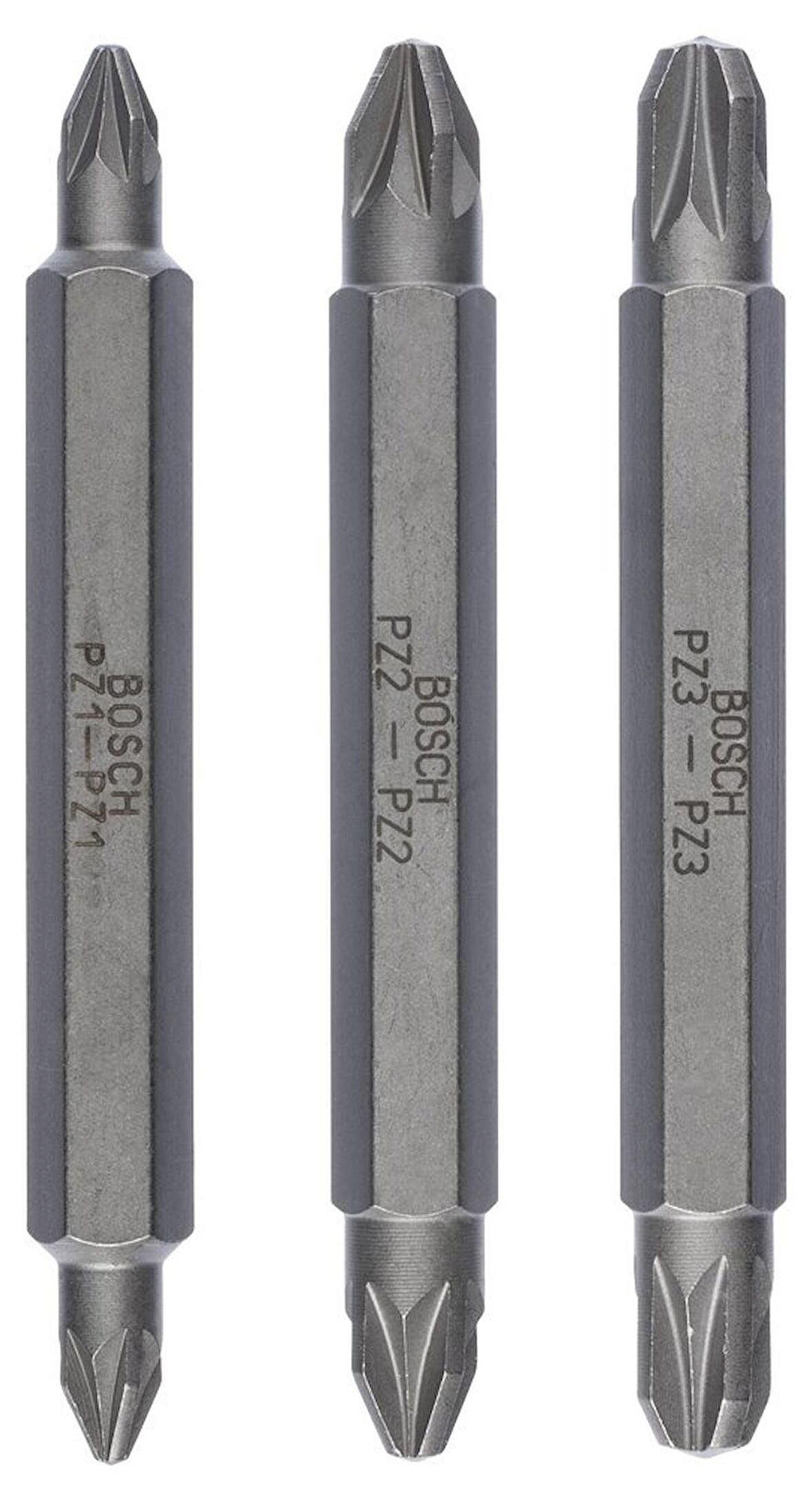 Bosch - Çift Taraflı Vidalama ucu PZ1/2/3*60 mm 3'lü