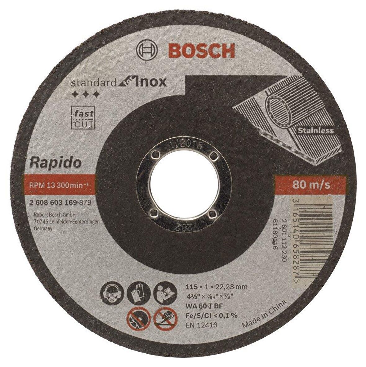 Bosch İnox Kesici Rapido 115X1mm 2608603169