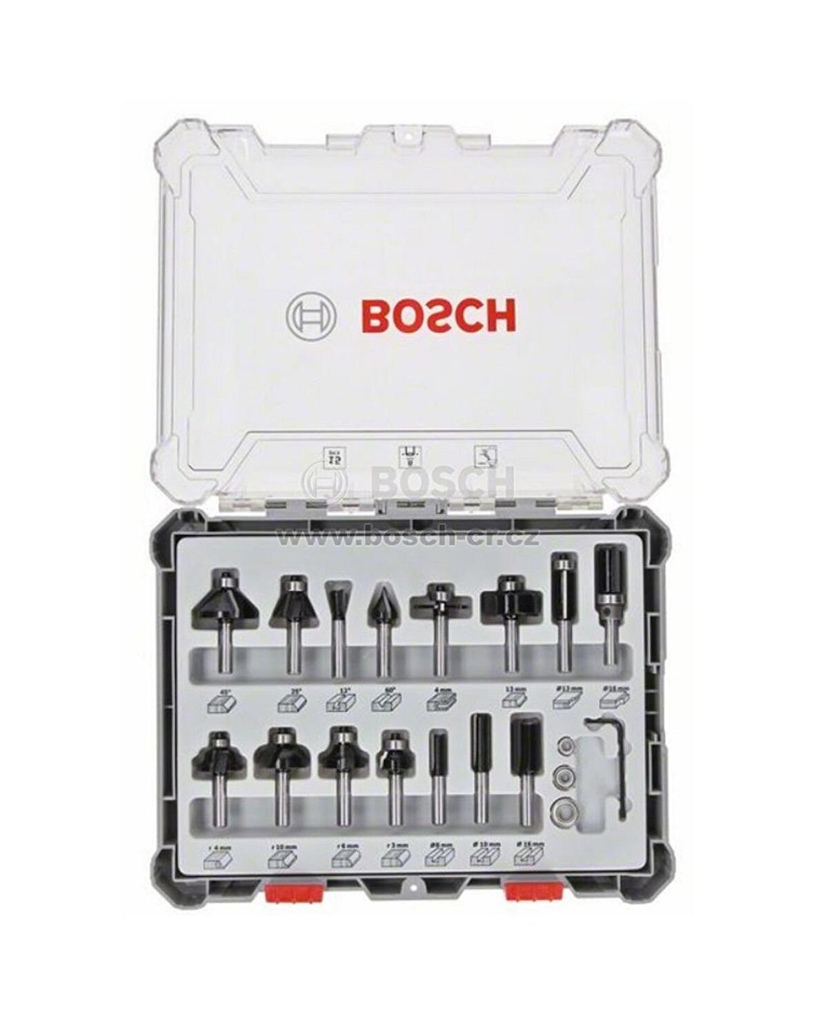 Bosch 15 Parça Karışık Freze Ucu Seti 6 mm Şaft