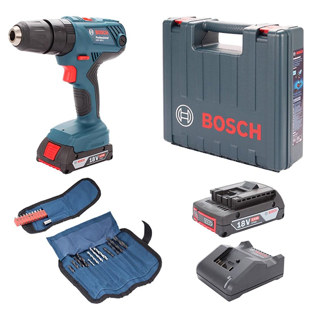 Bosch GSB 180-LI 2 Ah Tek Akülü Darbeli Vidalama Makinesi