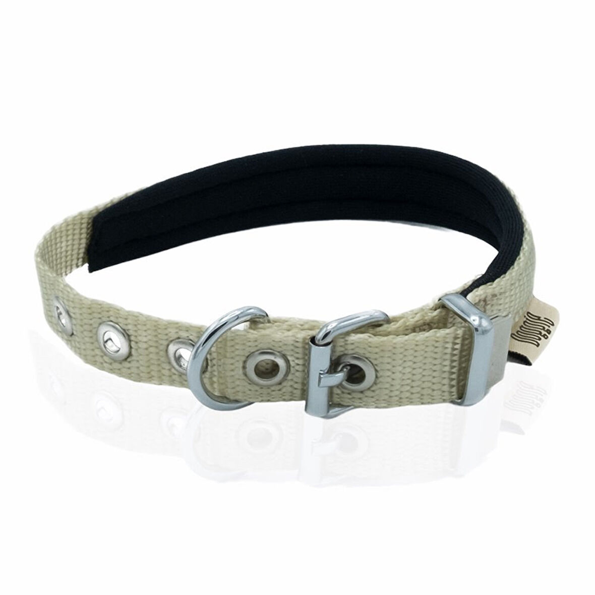 PETLOVEBUTİK Konforlu Dokumadan El Yapımı Köpek Boyun Tasması 2x30-35cm - Khaki