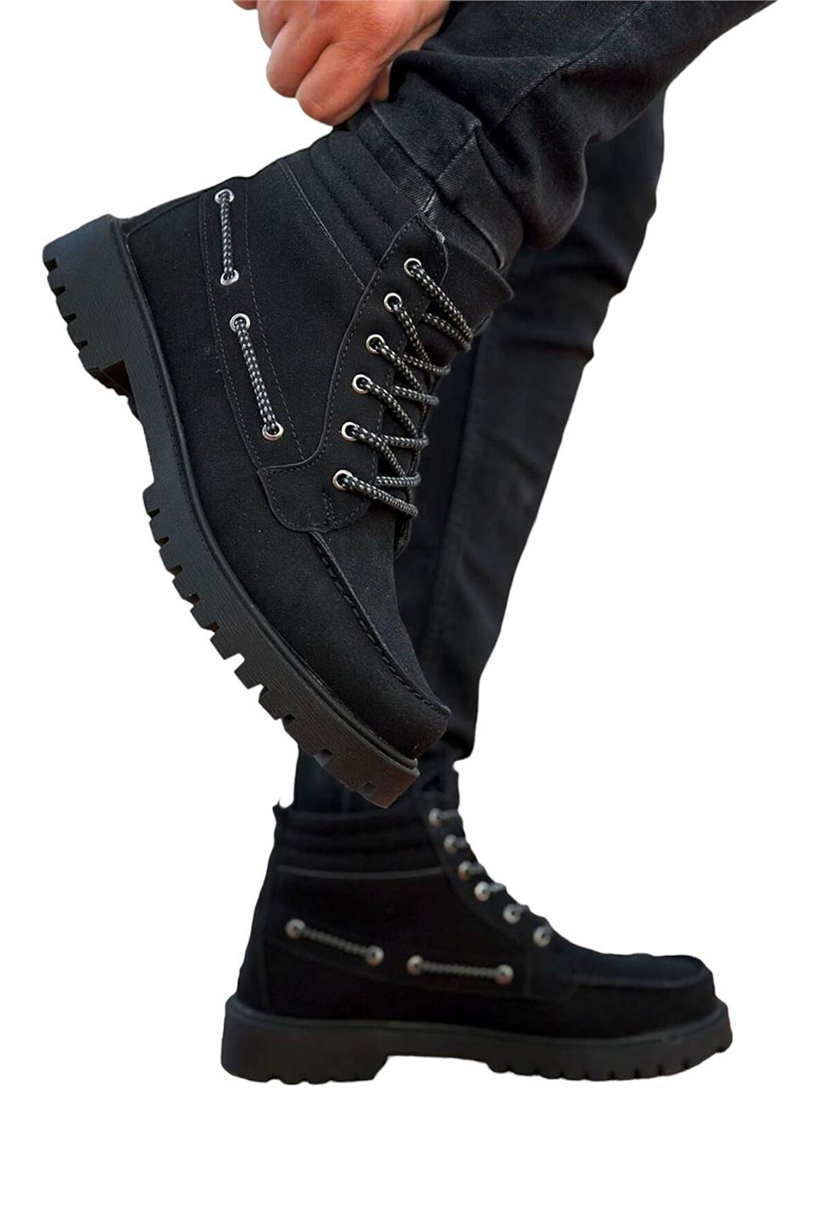 Erkek Retro Klasik Bot SİYAH - FÜME