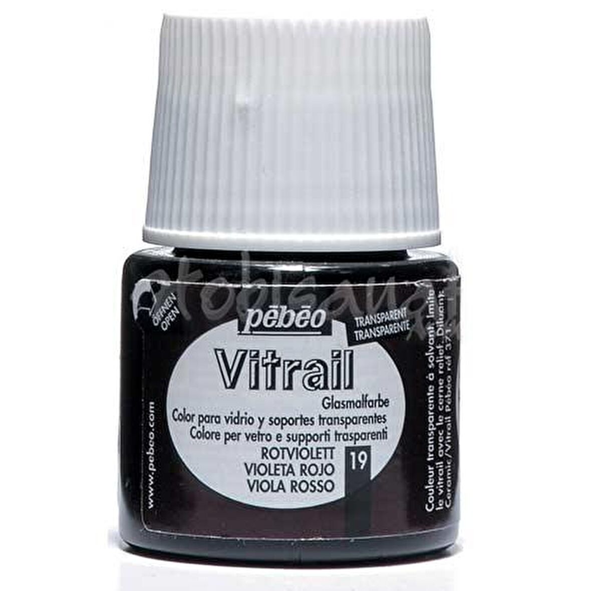 Pebeo Vitrail Şeffaf Cam Boyası 45ml Kırmızı Mor 19