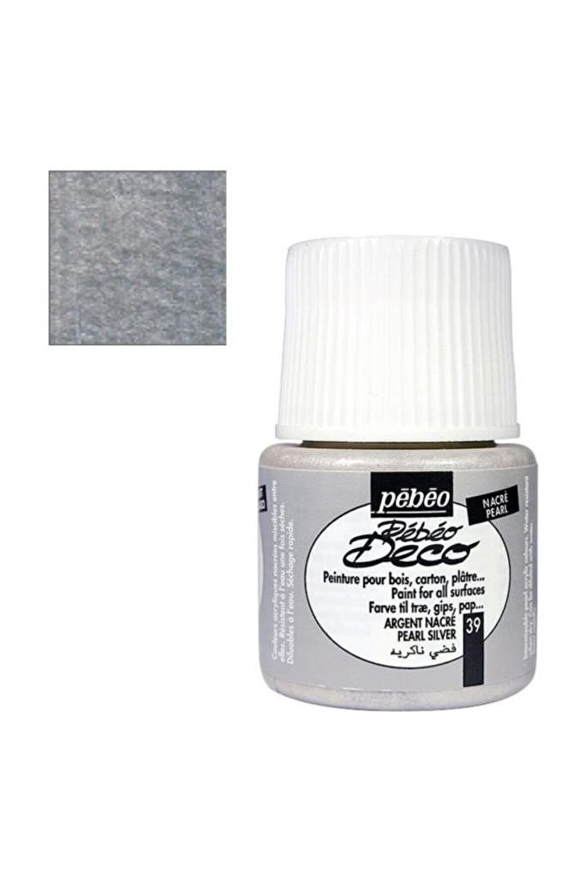 Pebeo Deco Mat Ahşap Boyası 110ML Şişe İnci Gümüş