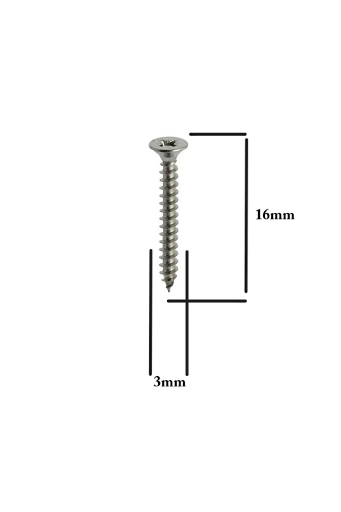 Sunta Vidası 3x16Mm Ahşap Vida Raf Vidası Ahşap Tahta Mobilya Vidası Kısa Vida 100 Adet