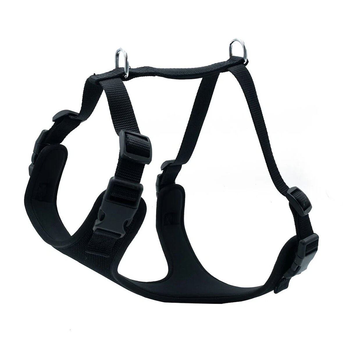 PETLOVEBUTİK Havalı Dokumadan El Yapımı Köpek Göğüs Tasması M-2x55-65cm - Black