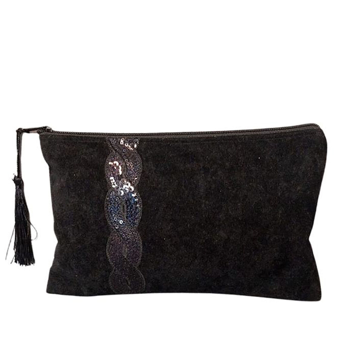 Uretti - Sibel 2453 6616 El Yapımı Pul Detaylı Kadife Clutch - Portföy Çanta