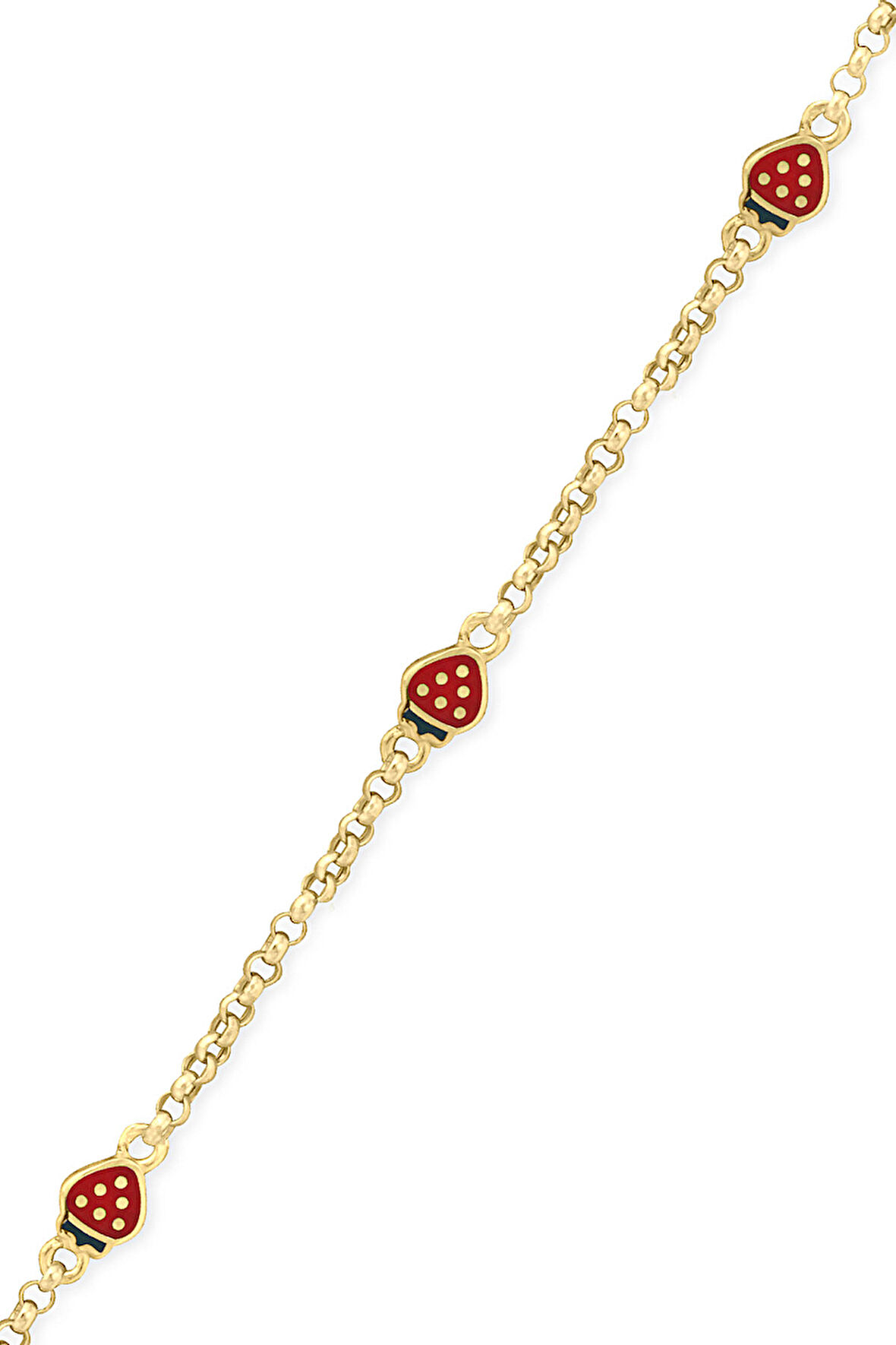 Çilek Detay Altın Kız Çocuk Bilekliği