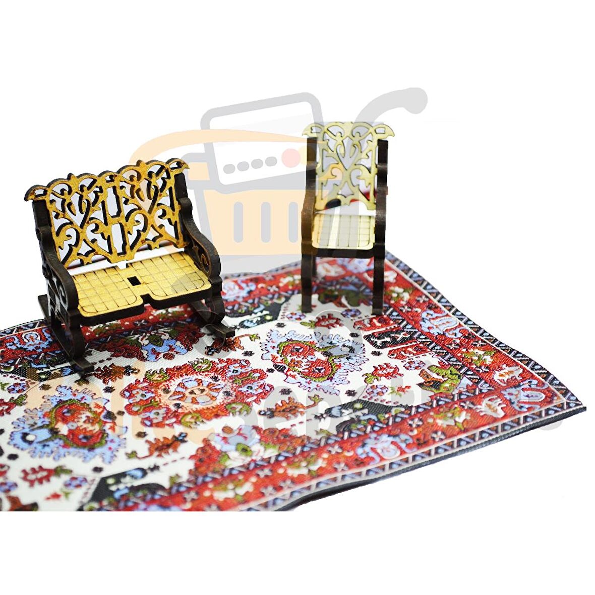 Minyatür Halı Dollhouse Dekorasyonu Mini Taban Halısı - 2