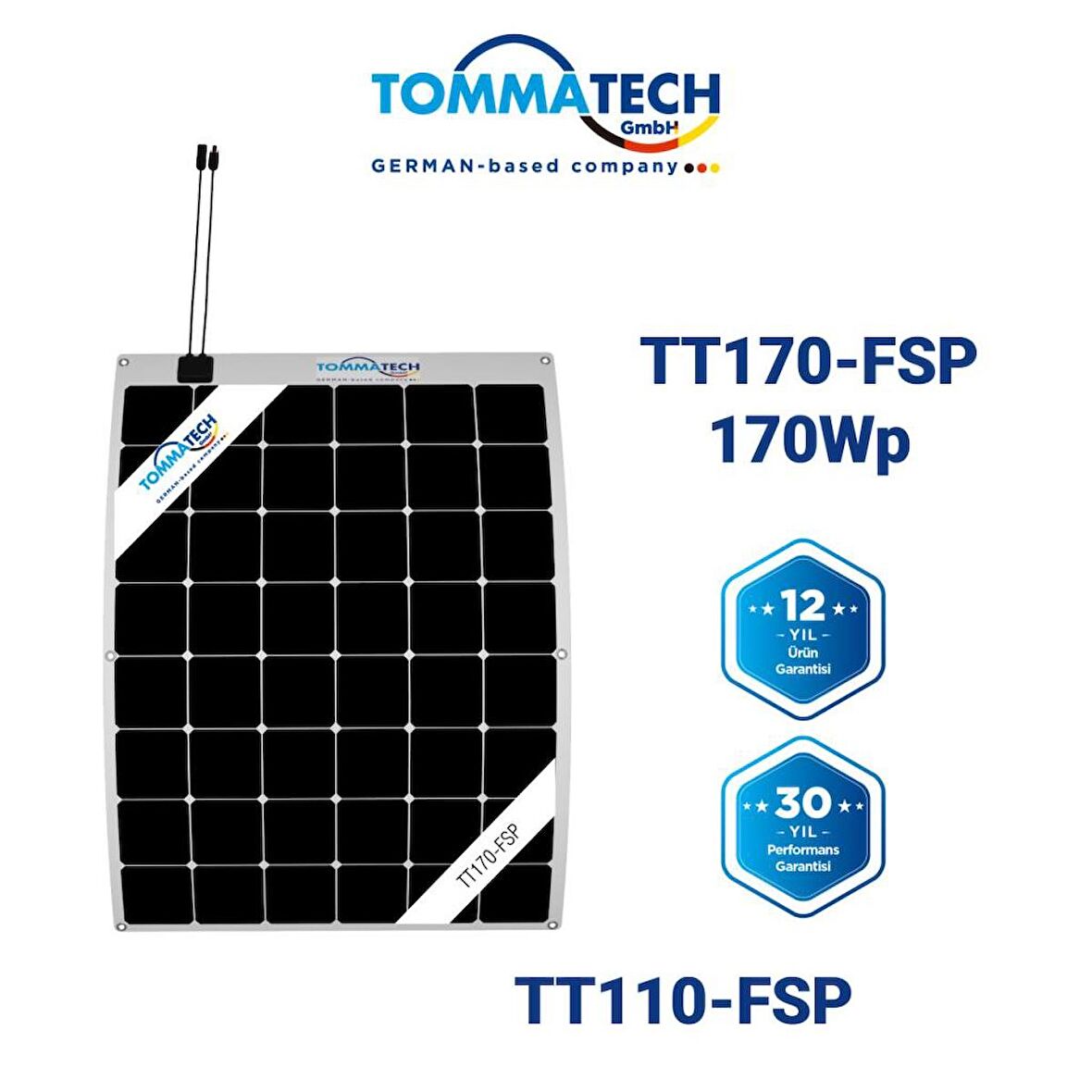 Tommatech 170 Watt Esnek Güneş Paneli FLEXİBLE 