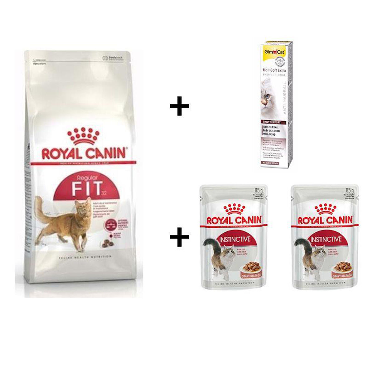 Royal Canin Fit 32  Kuru Kedi Maması 2 Kg + 2 Adet RC Yaş Mama 85 gr + 20 gr GimCat Malt 