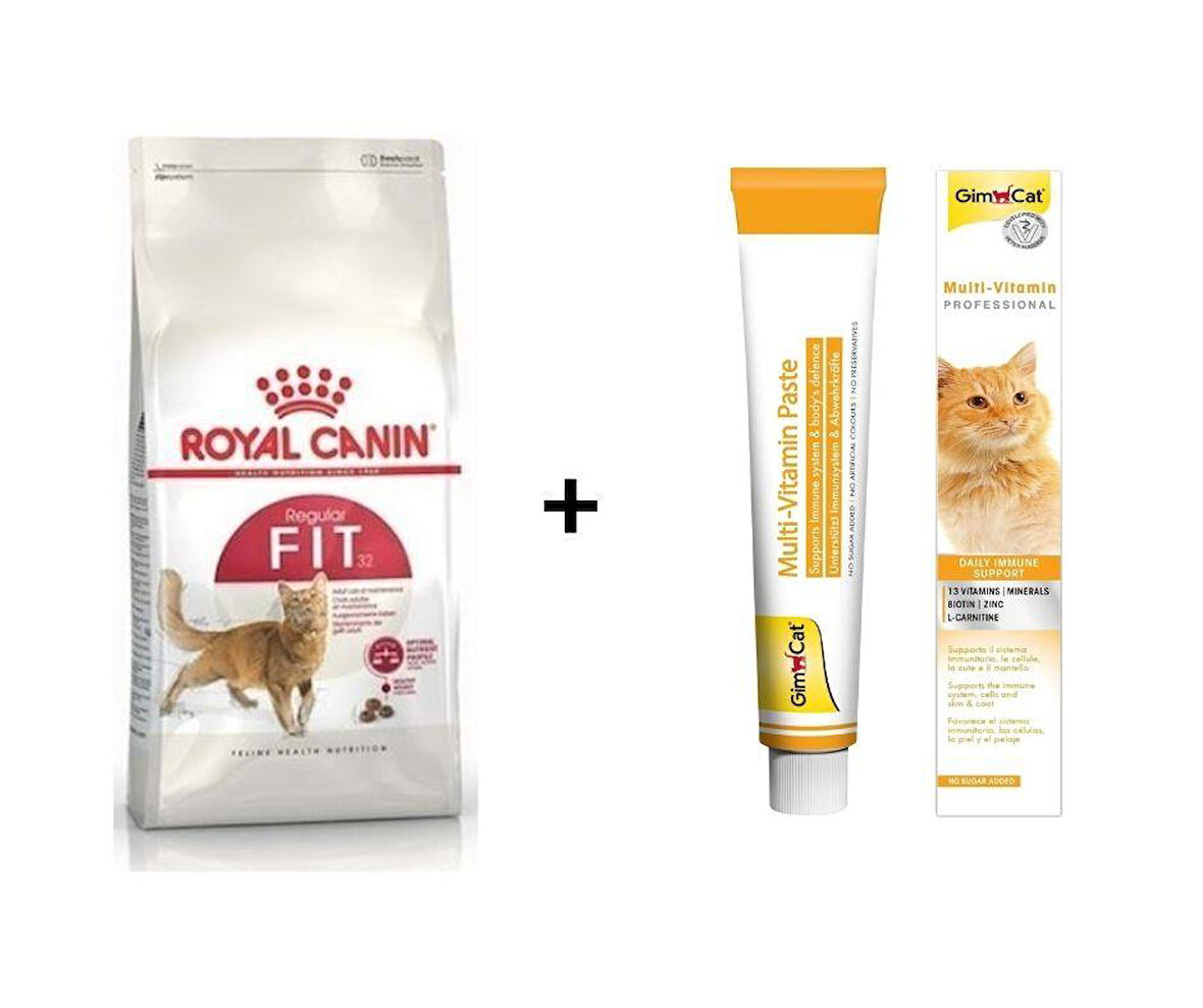 Royal Canin Fit 32  Kuru Kedi Maması 2 Kg + Gimcat Multivitamin 100 Gr