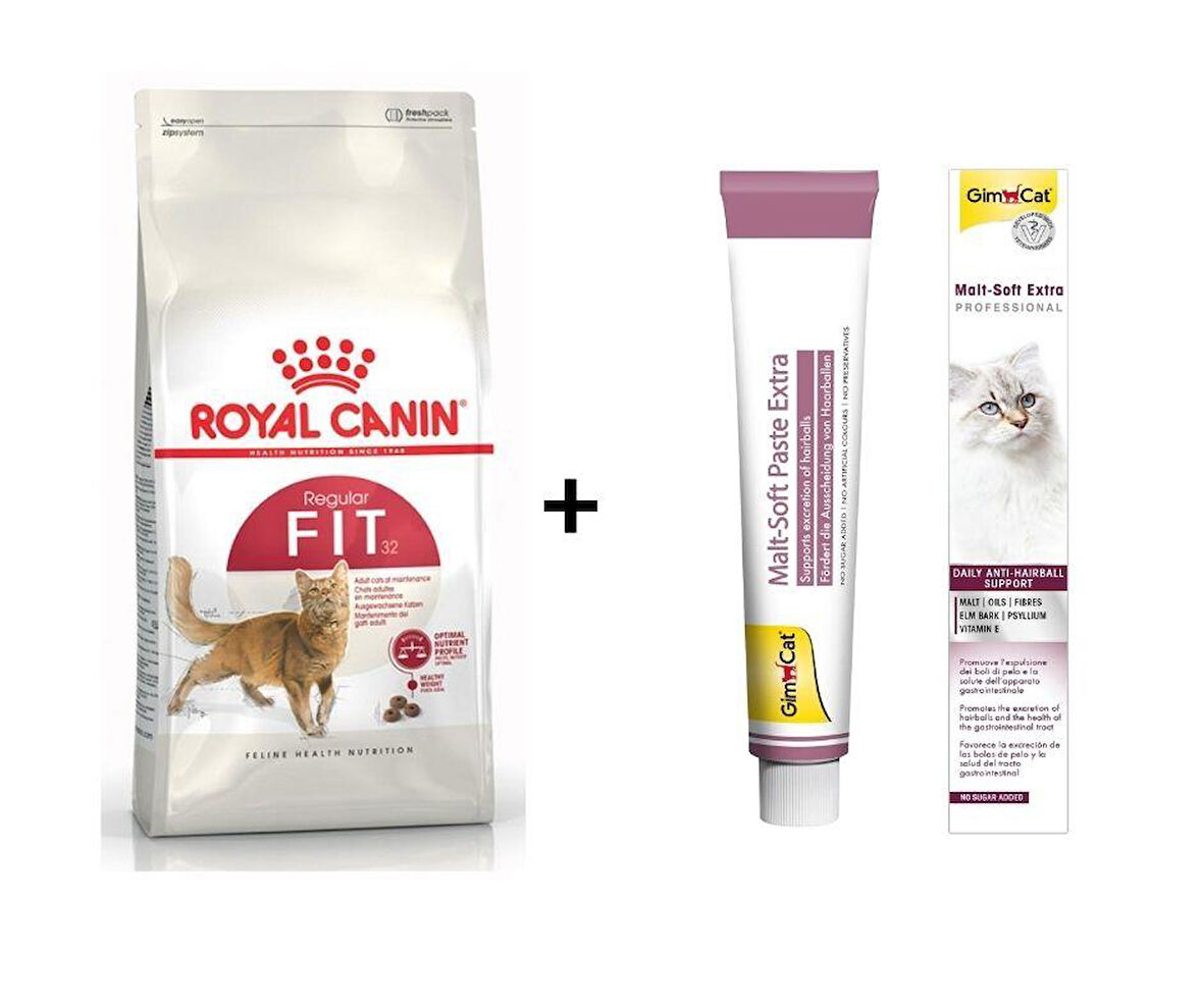 Royal Canin Fit 32  Kuru Kedi Maması 4 Kg + Gimcat Malt 100 Gr