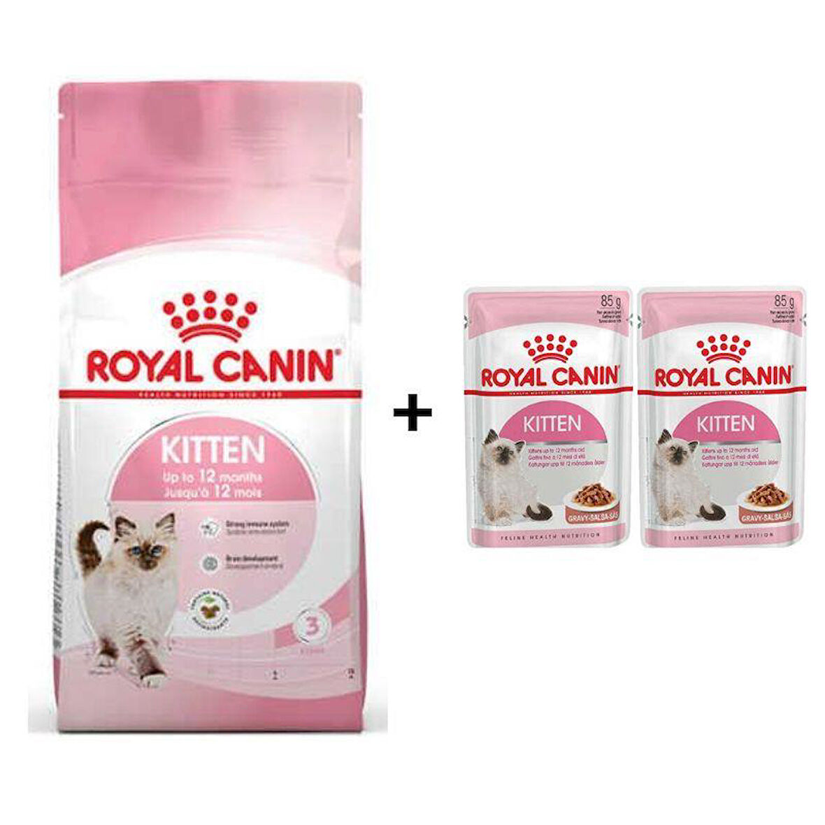 Royal Canin Kitten Yavru Kuru Kedi Maması 2 Kg + 2 Adet Yaş Mama Hediye