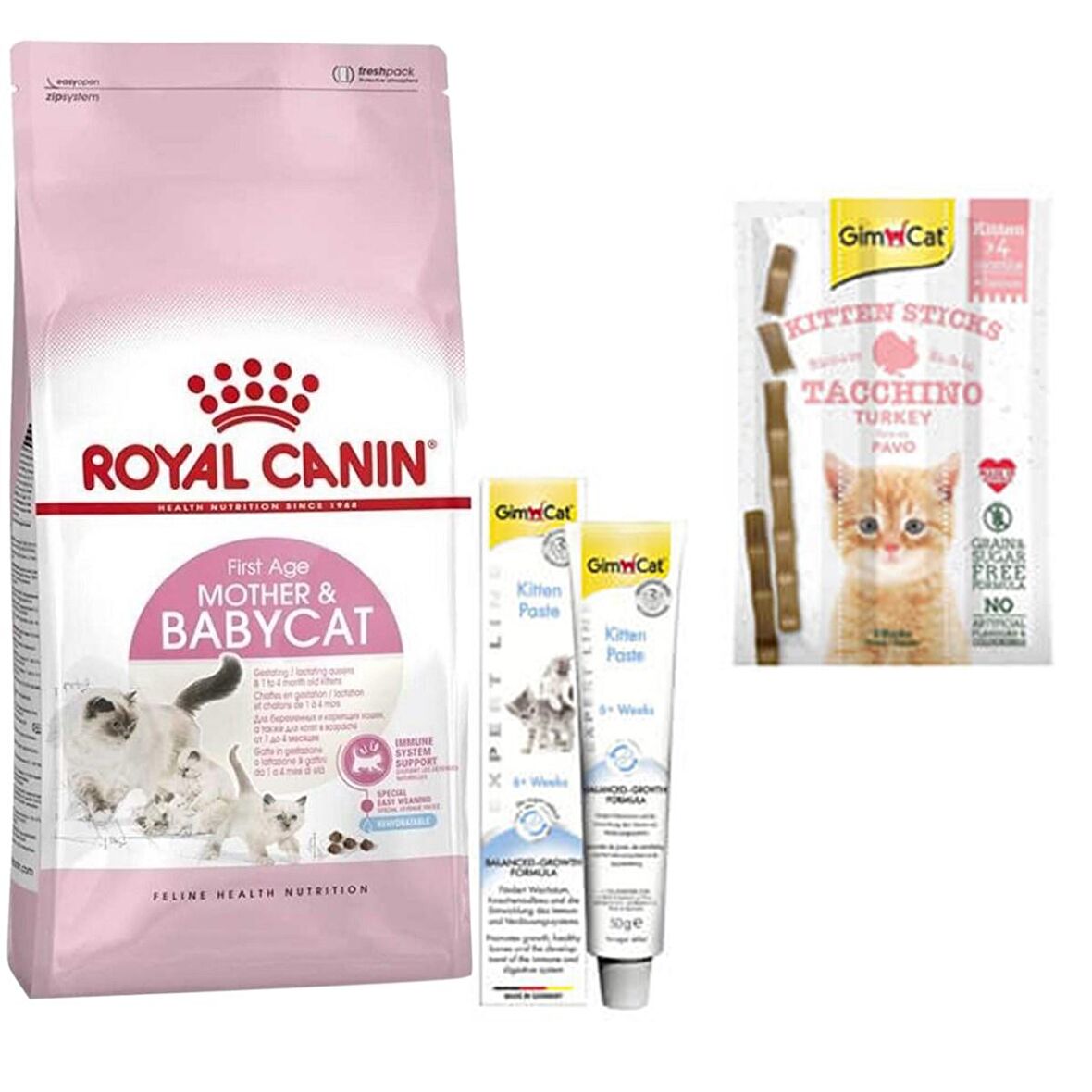 Royal Canin Kitten Yavru Kedi Maması 4 Kg + Gimcat Kitten Ödül Maması + Gimcat Kitten Paste Yavru Kedi Seti