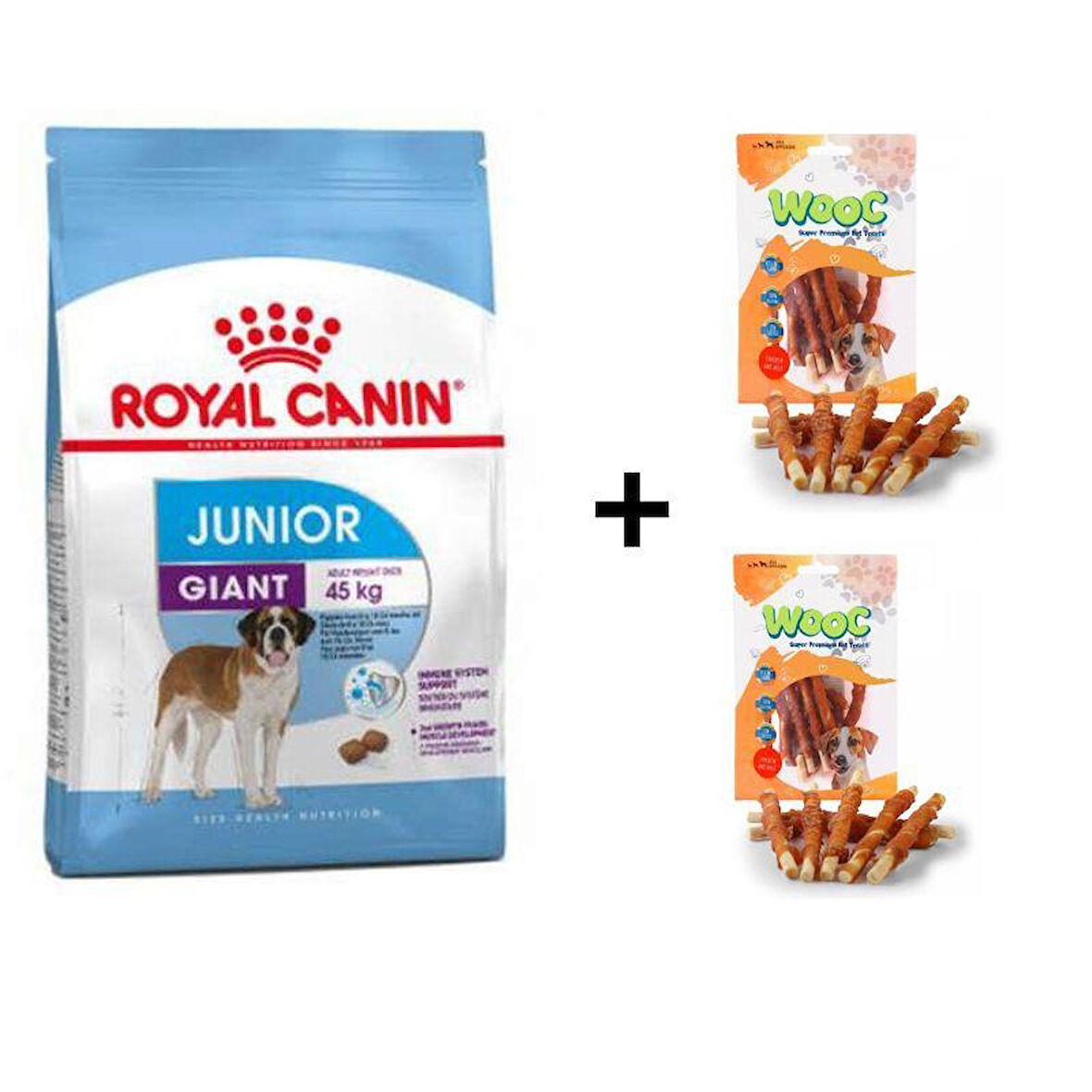Royal Canin Giant Junior Dev Irk Yavru Köpek Maması 15 Kg + 2 Adet Wooc Ödül 80 Gr