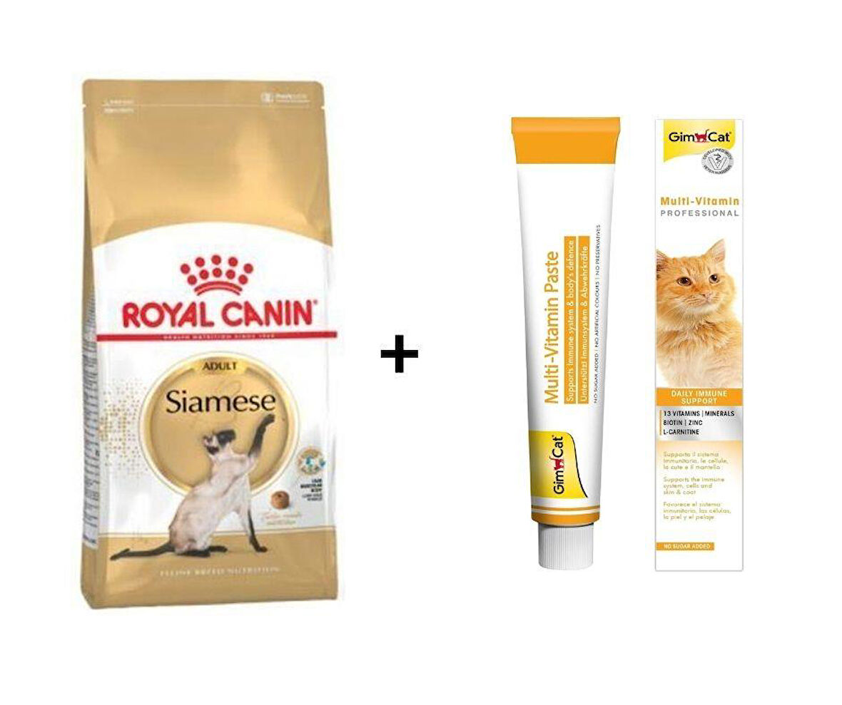 Royal Canin Siamese Yetişkin Kedi Maması 2 kg + Gimcat Multivitamin 100 Gr